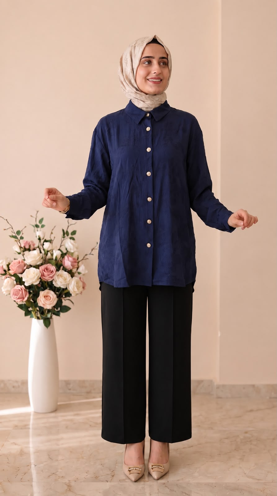 Simay Moda Oysho Çimalı Bol Paça Pantolon 1041