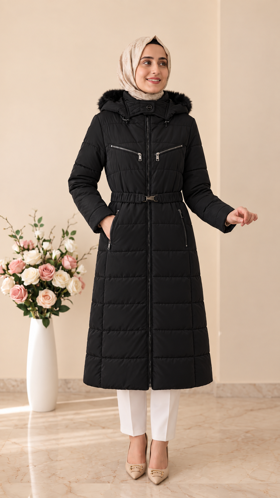 Doque Fermuarlı Kapüşonlu Şişme Mont 67015 67014