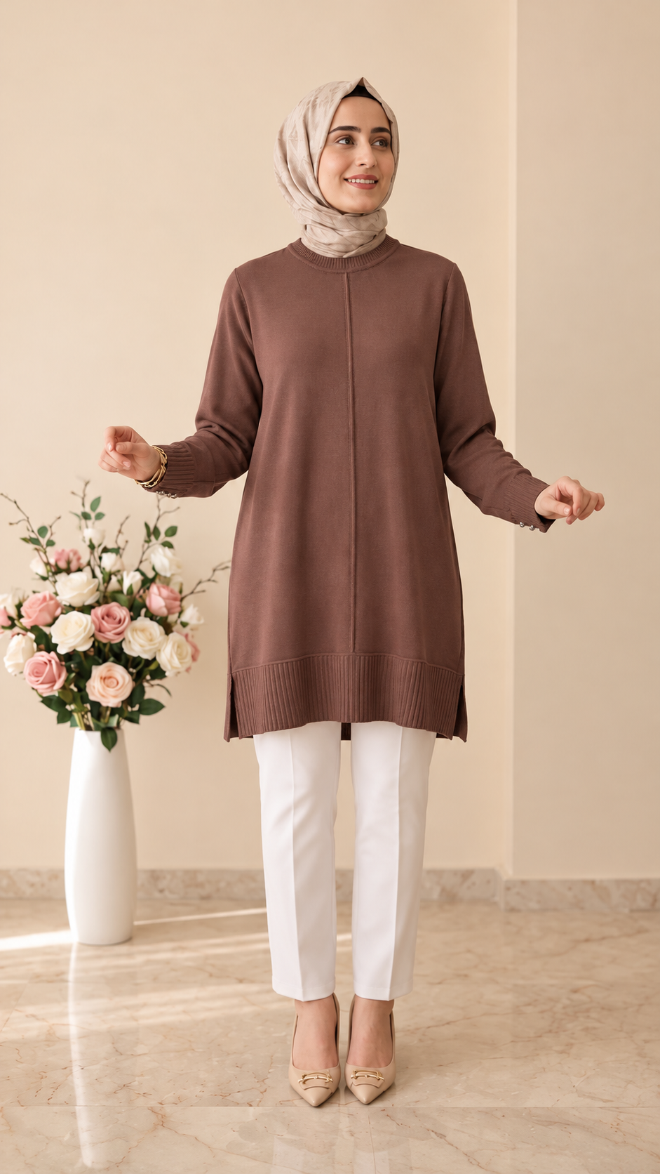 Kado Kolları Düğme Detaylı Tunik 2726076