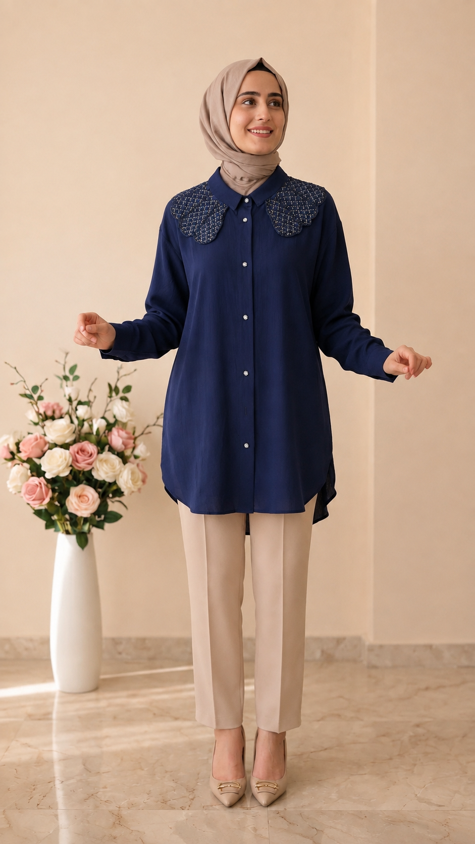 Güner Moda Bebe Yaka Tunik