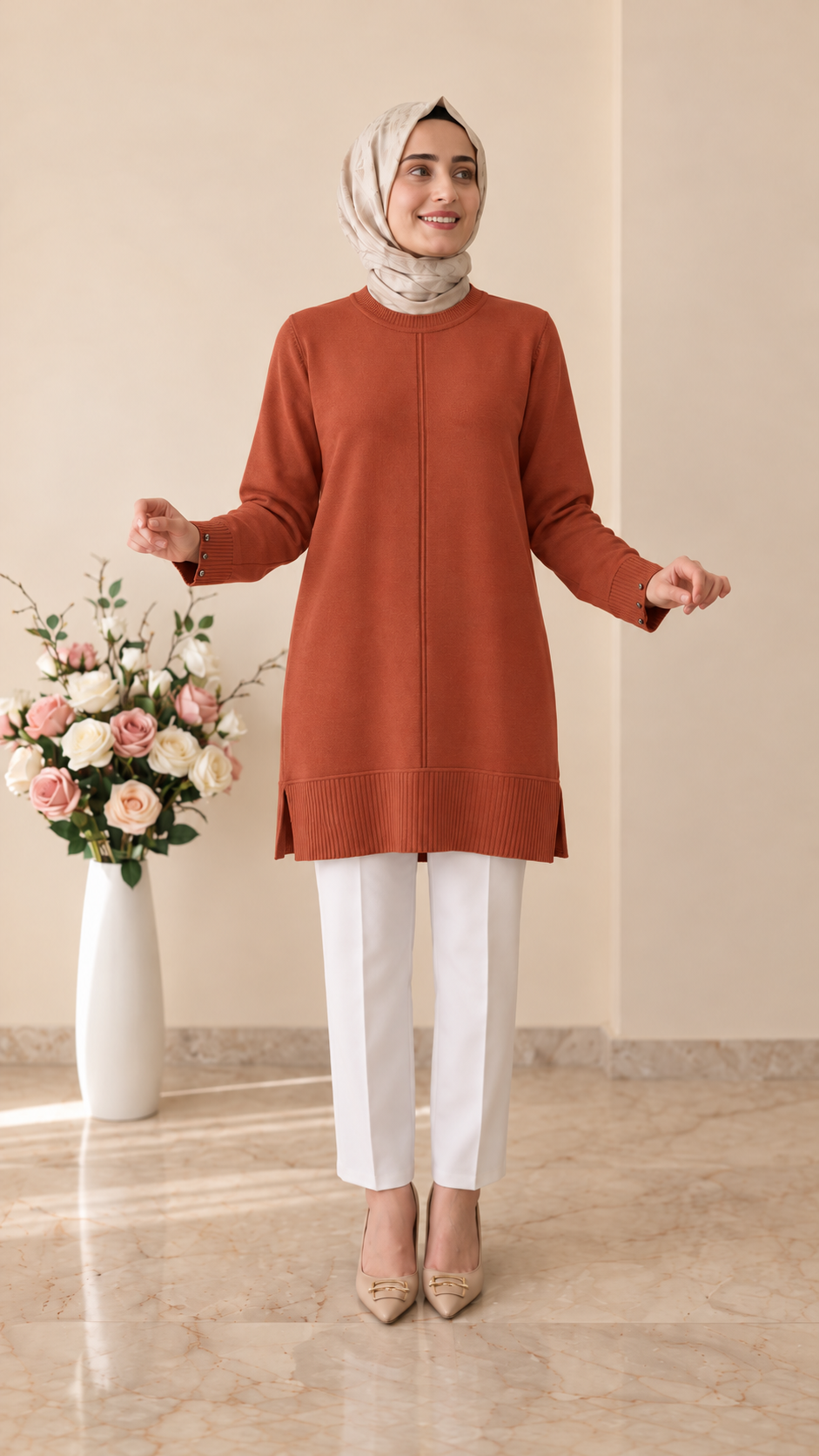 Kado Kolları Düğme Detaylı Tunik 2726076