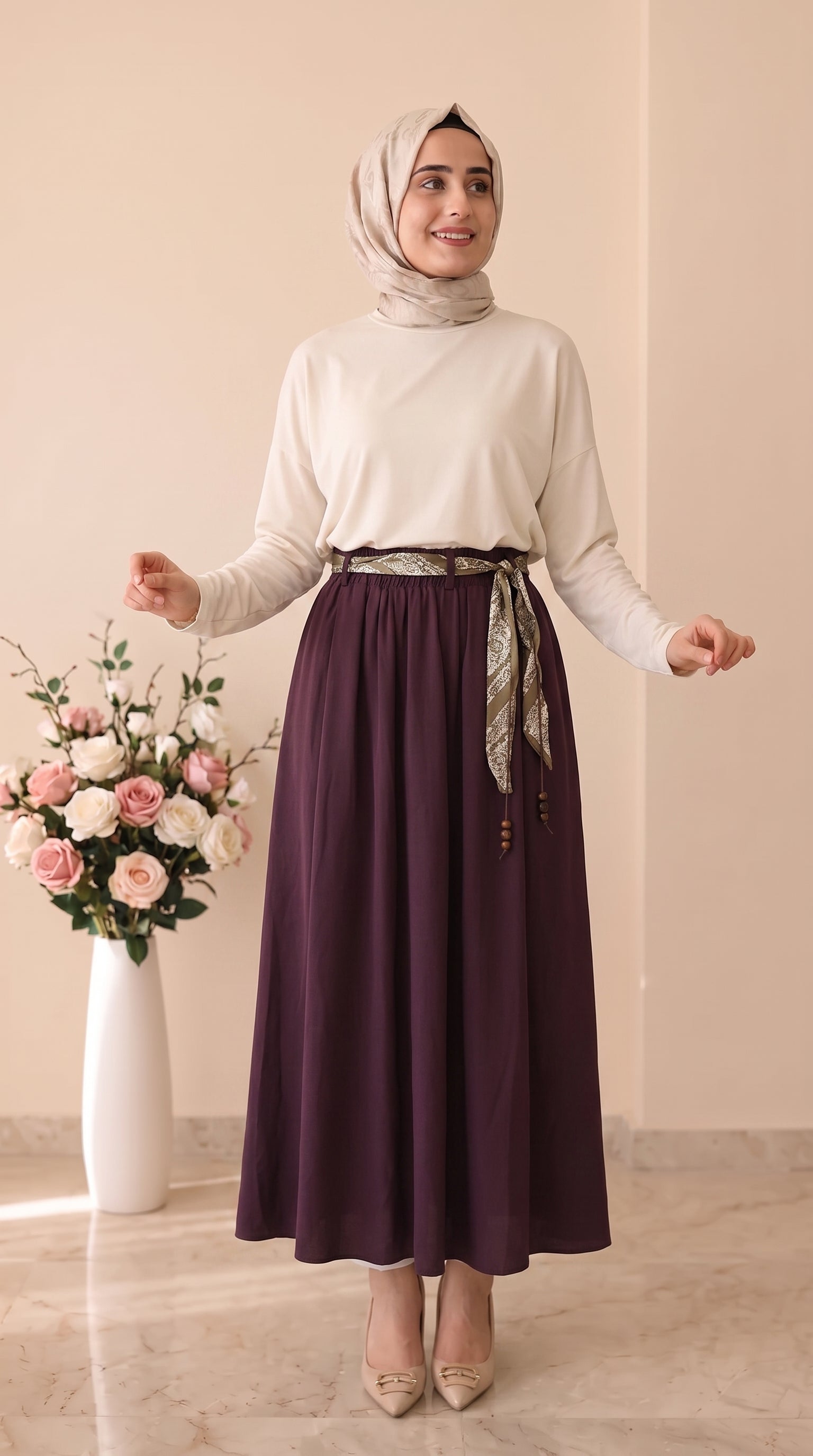 Kado Kemer Detaylı Tensel Etek 263794