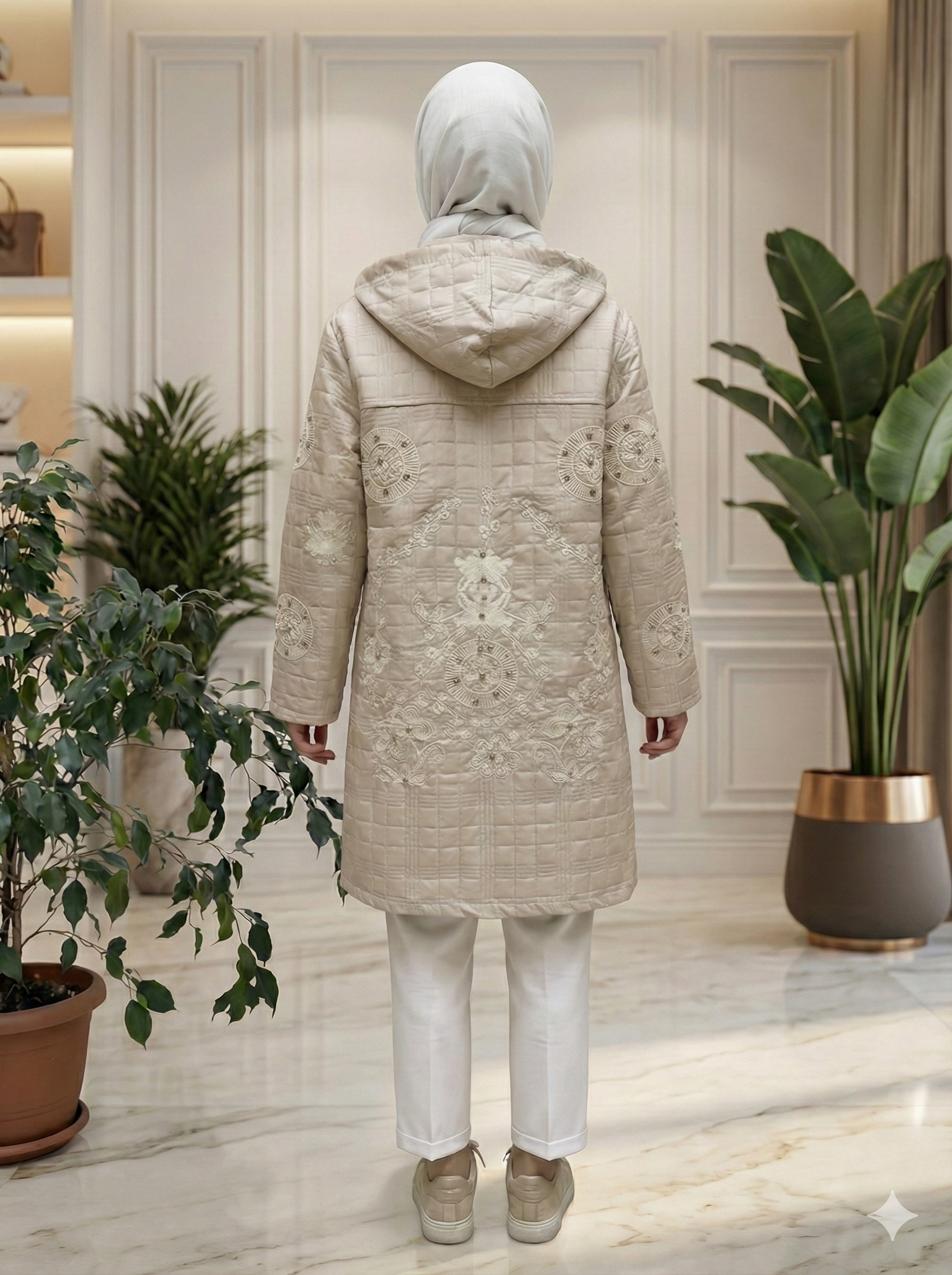 Beranisa Taş İşlemeli Kapitone Kap 3980