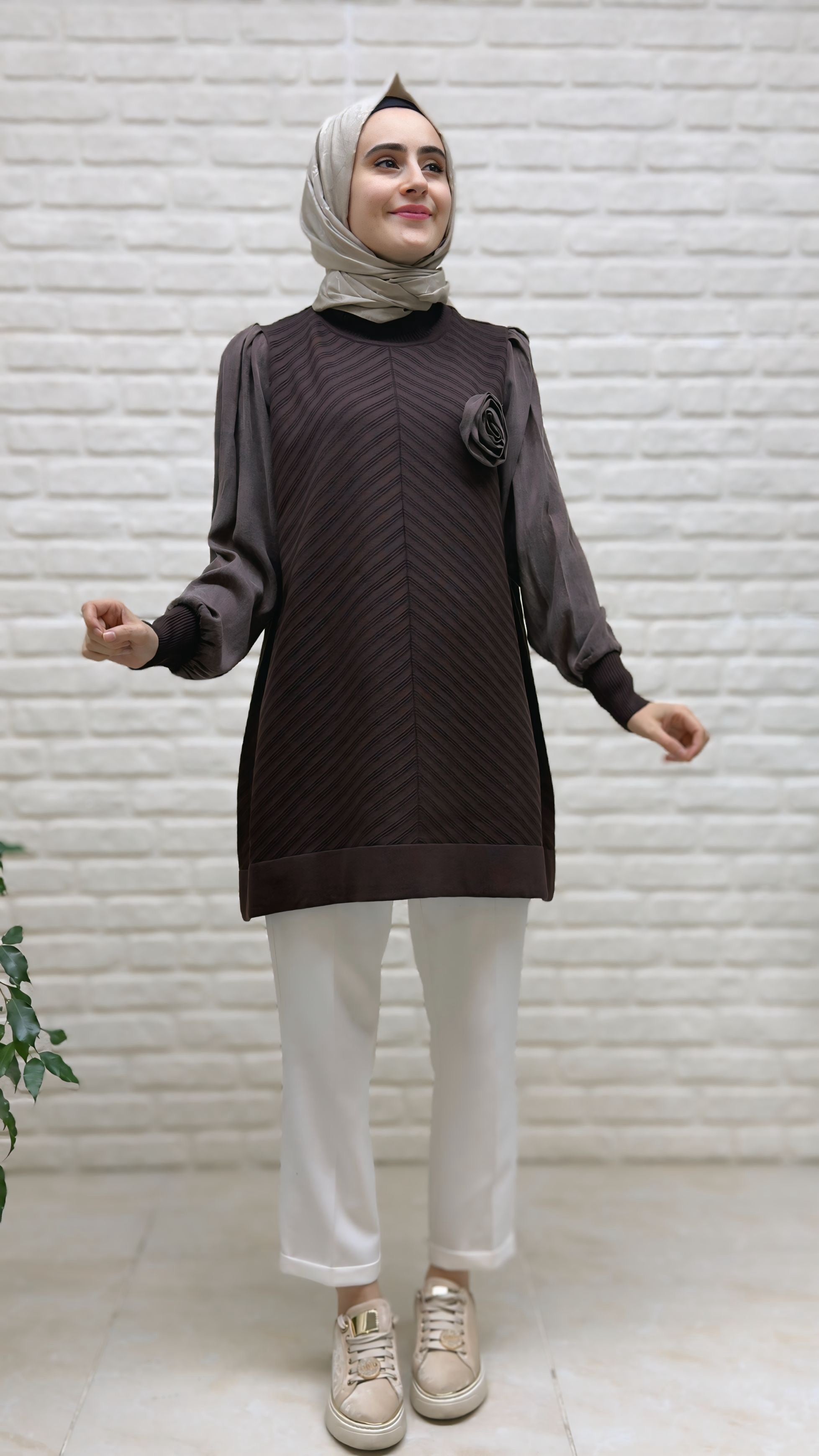 Beranisa Kolları Kupra Soğuk İp Tunik 3977