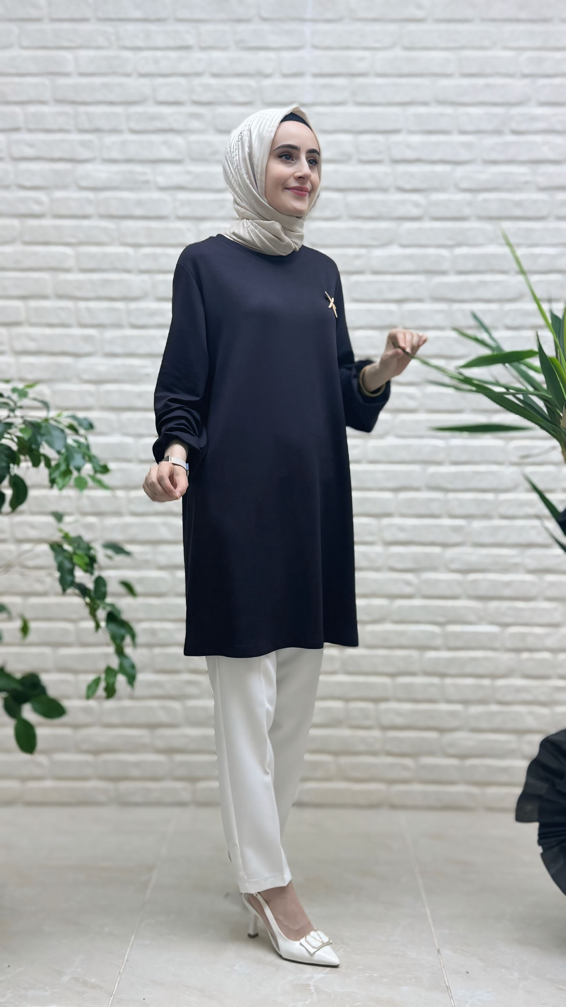 Kado Kolu Lastikli Yıldız Boşlu Tunik 251784