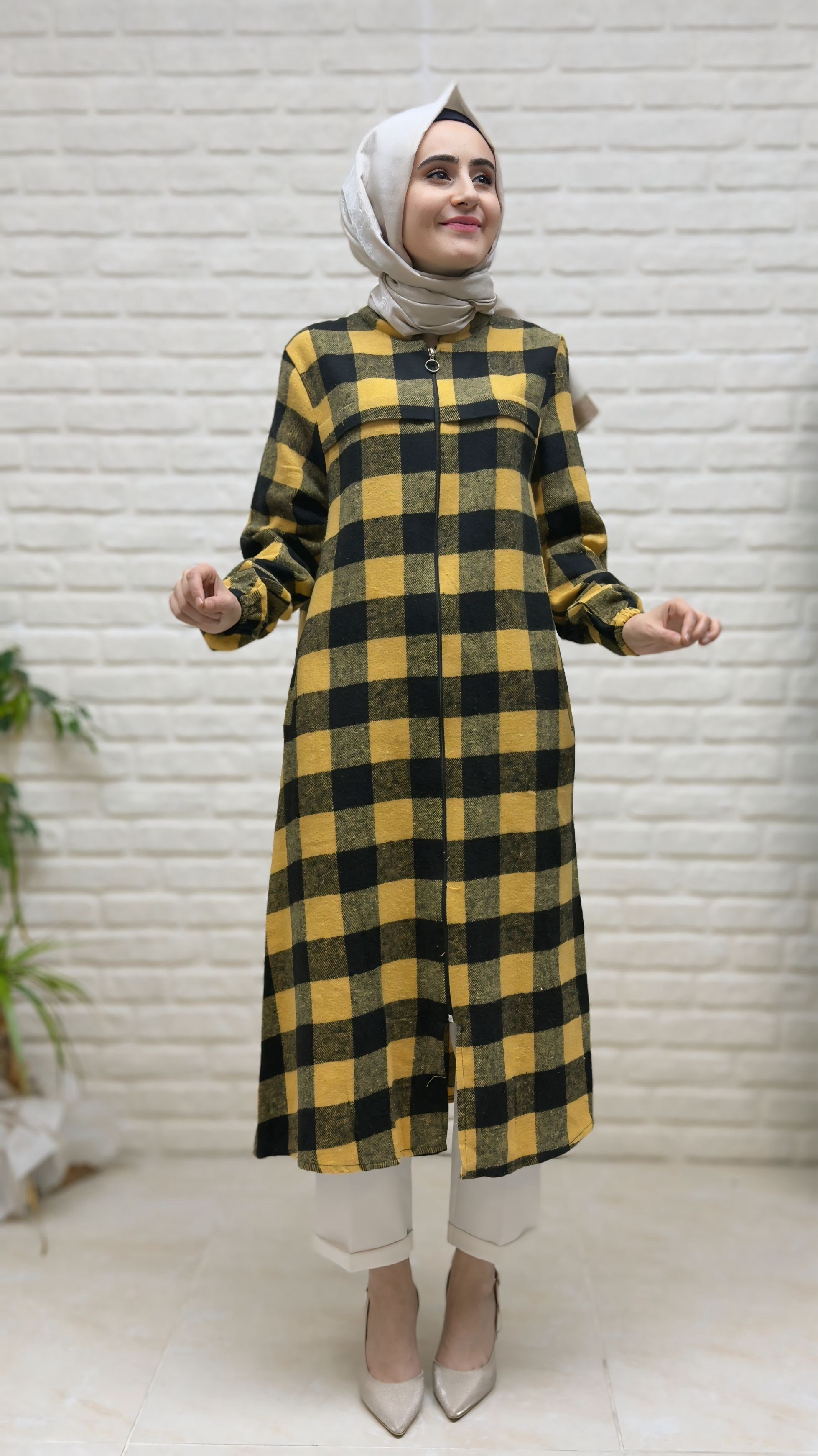 Beranisa Ekose Önden Fermuarlı Kap 4004