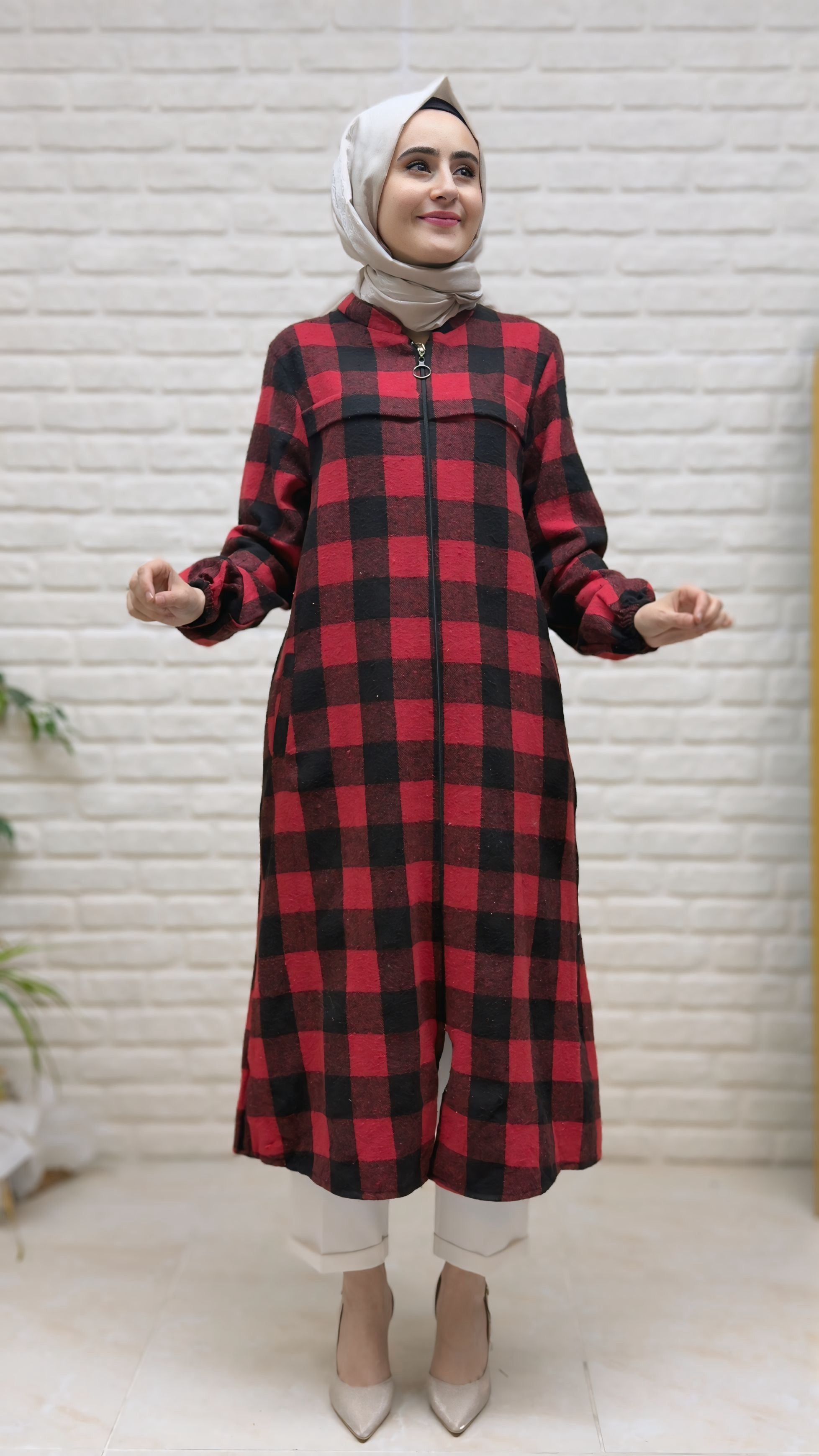 Beranisa Ekose Önden Fermuarlı Kap 4004