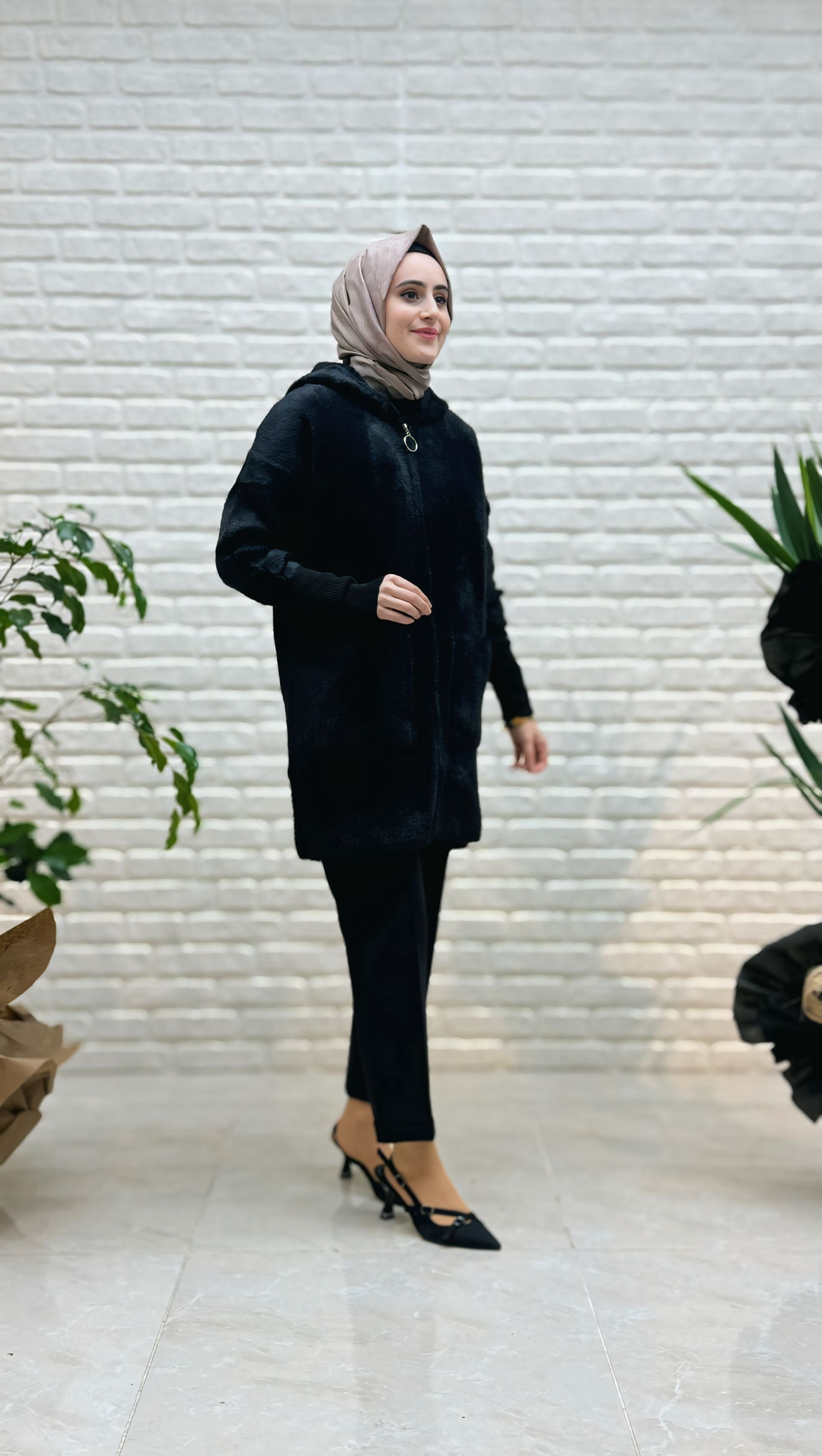 Gülseli Angora Kapşonlu Hırka 141716