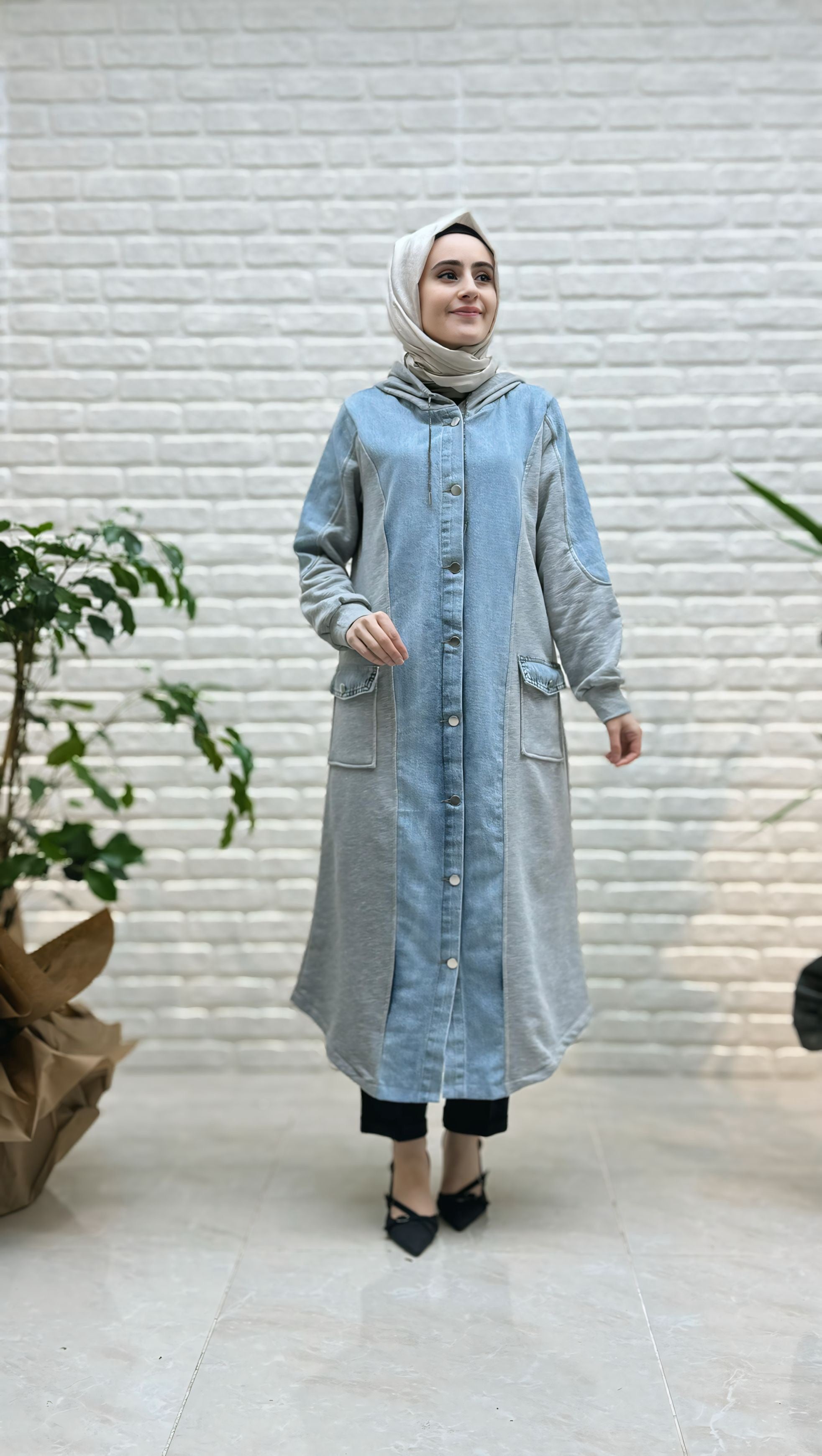 AYŞE AKAY KAPÜŞONLU KOT GİYÇIK 9708