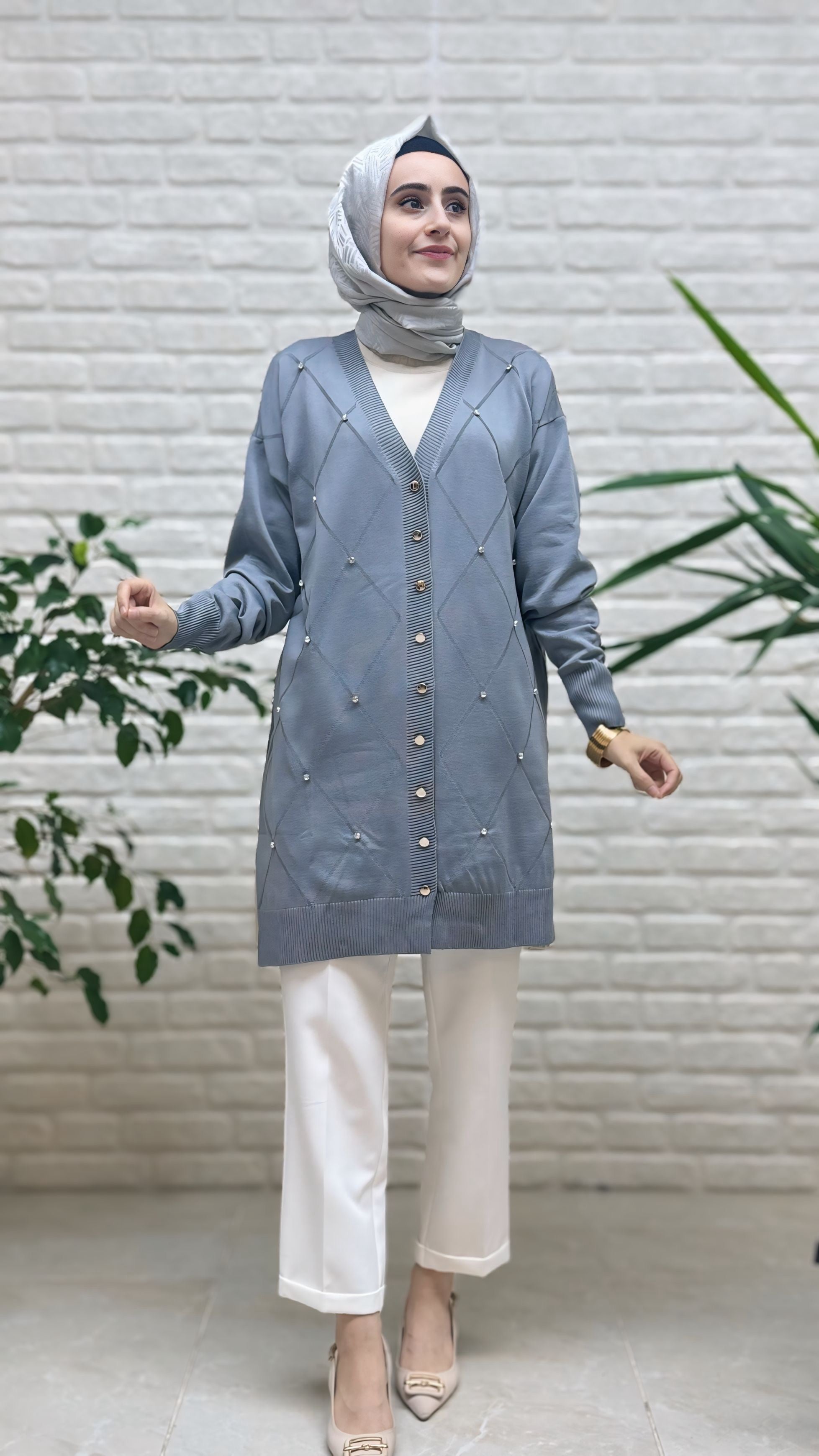 Beranisa Soğuk İp taşlı Hırka 3246