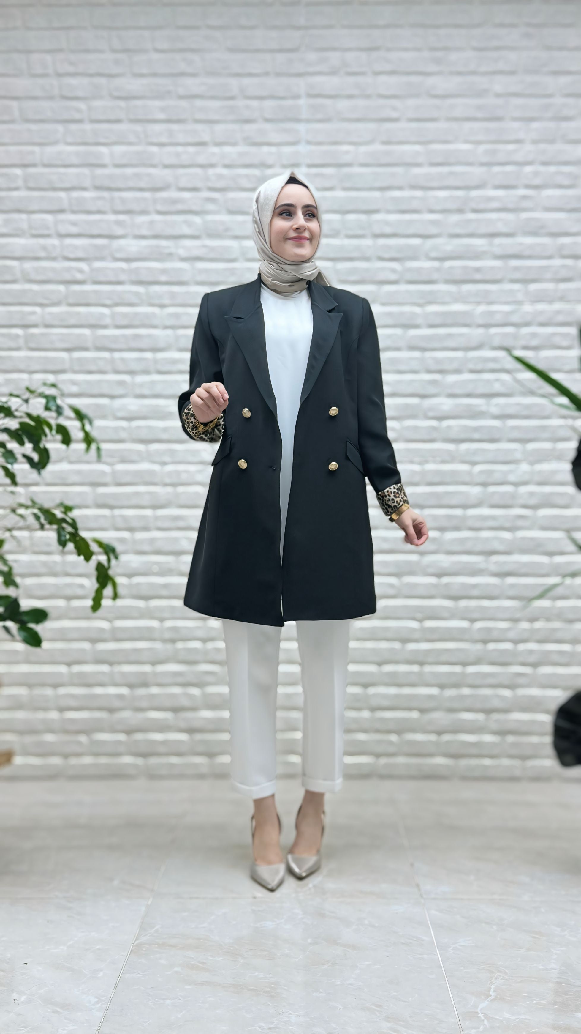 Ayşe Akay Leopar Desenli Ceket