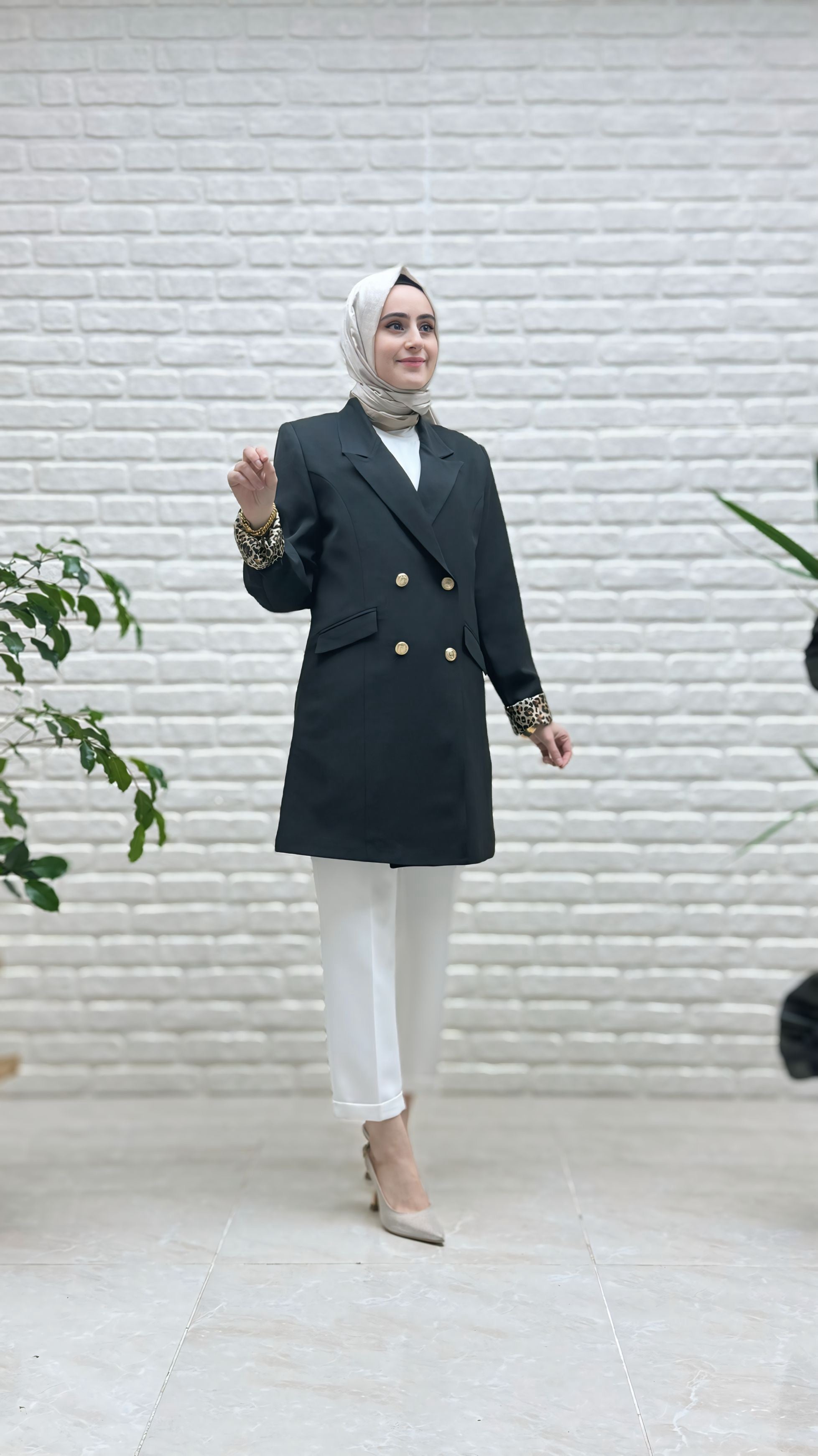 Ayşe Akay Leopar Desenli Ceket