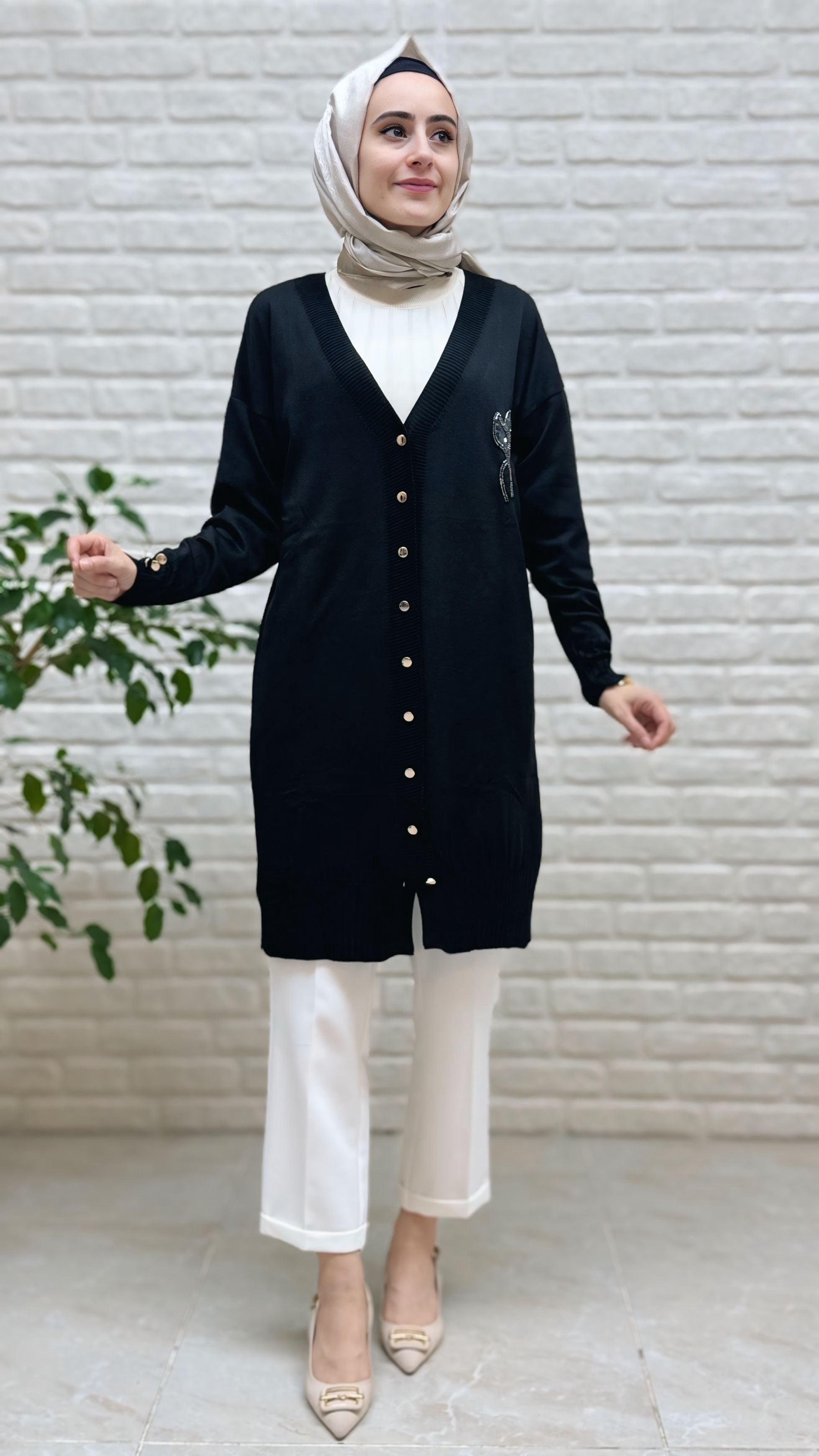 Beranisa Soğuk İp Lale Detay Hırka 3260