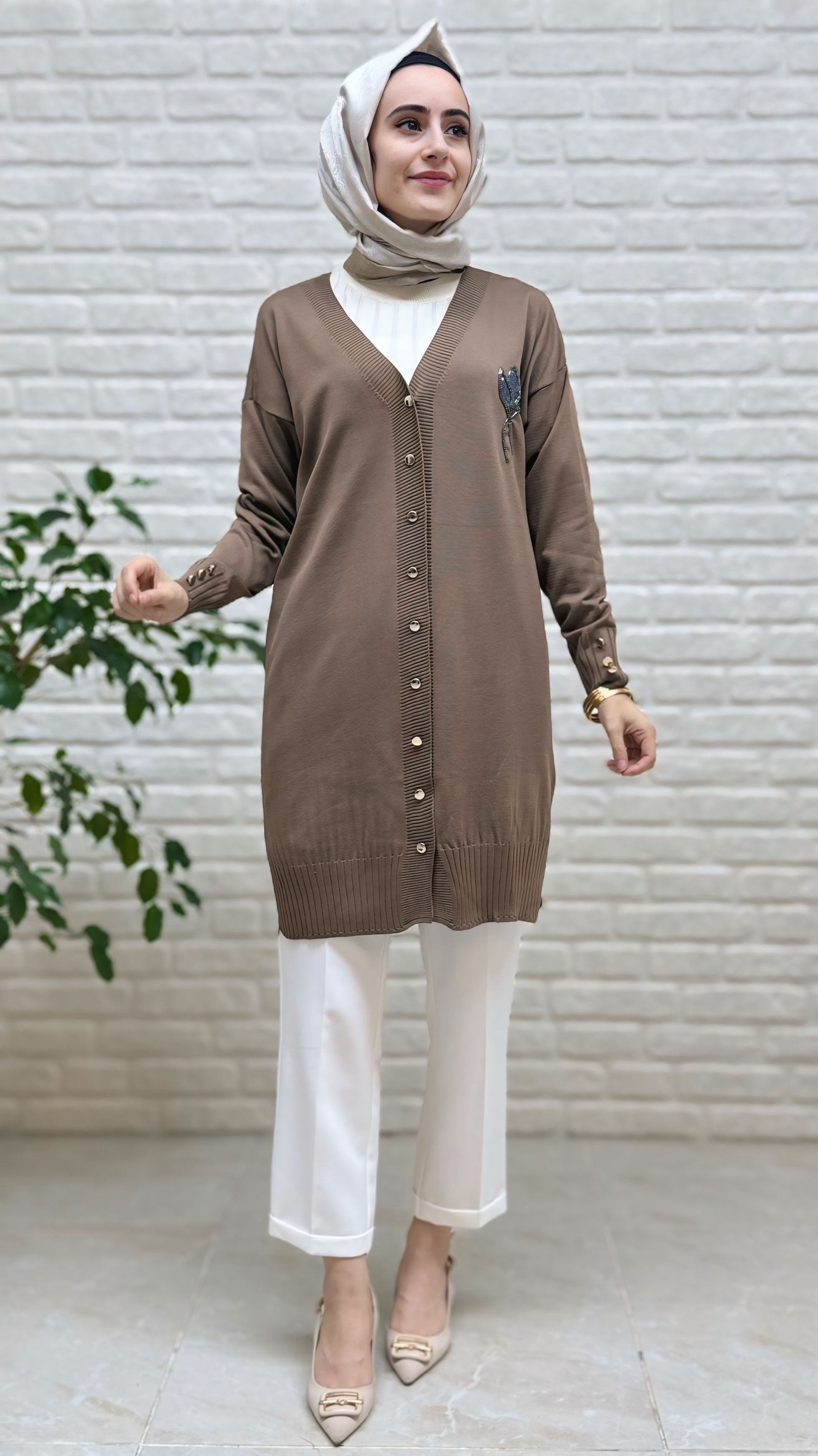 Beranisa Soğuk İp Lale Detay Hırka 3260