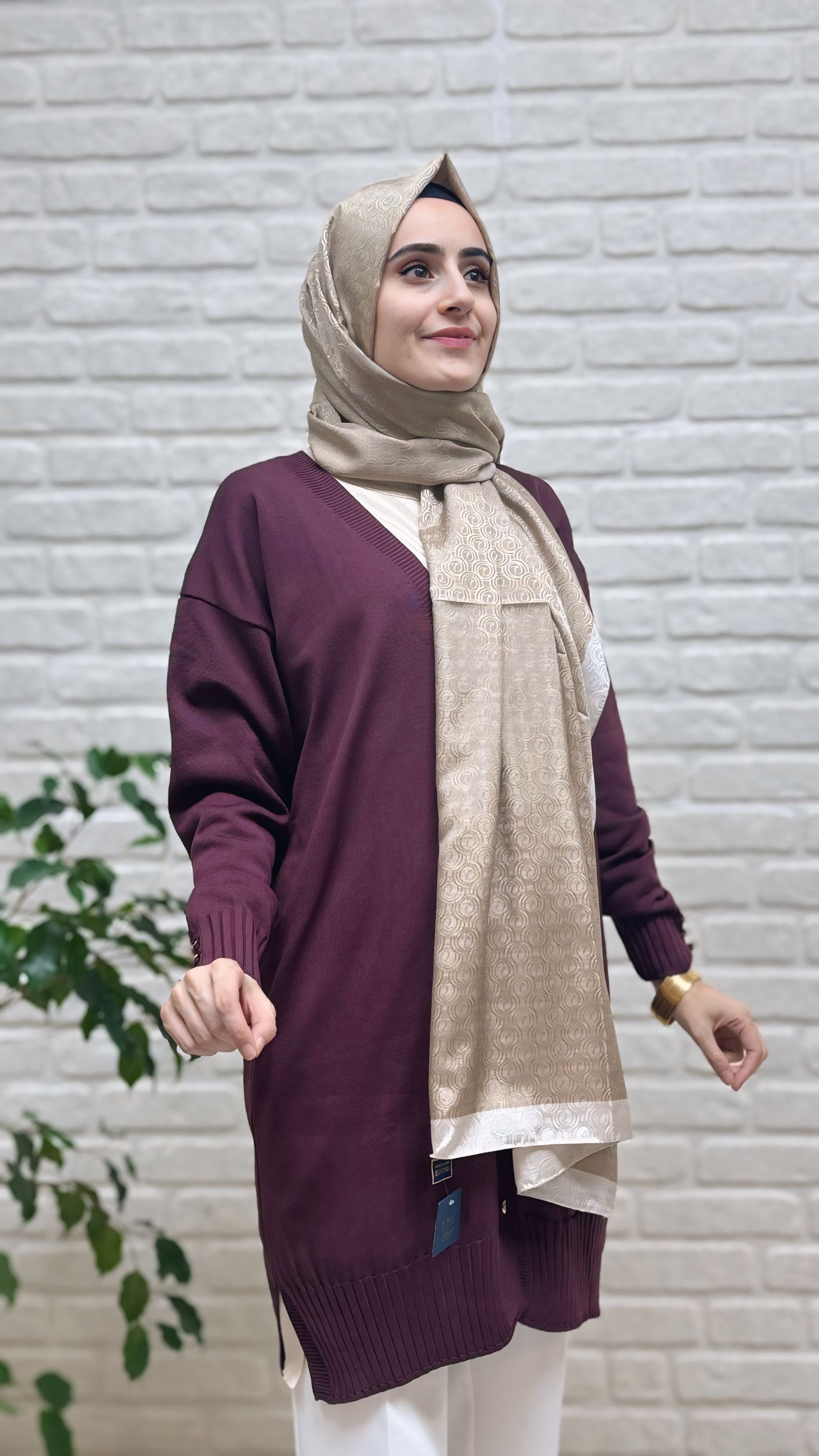 Levidor Halka Desen Monogram Şal 0211