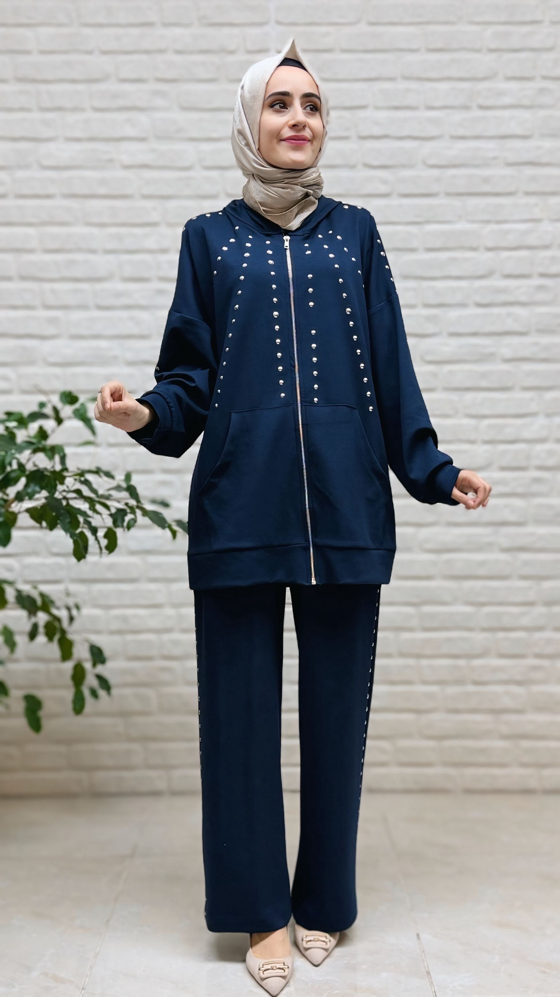 Eylül Tuniği ve Pantolonu Taşlı Takım 2033