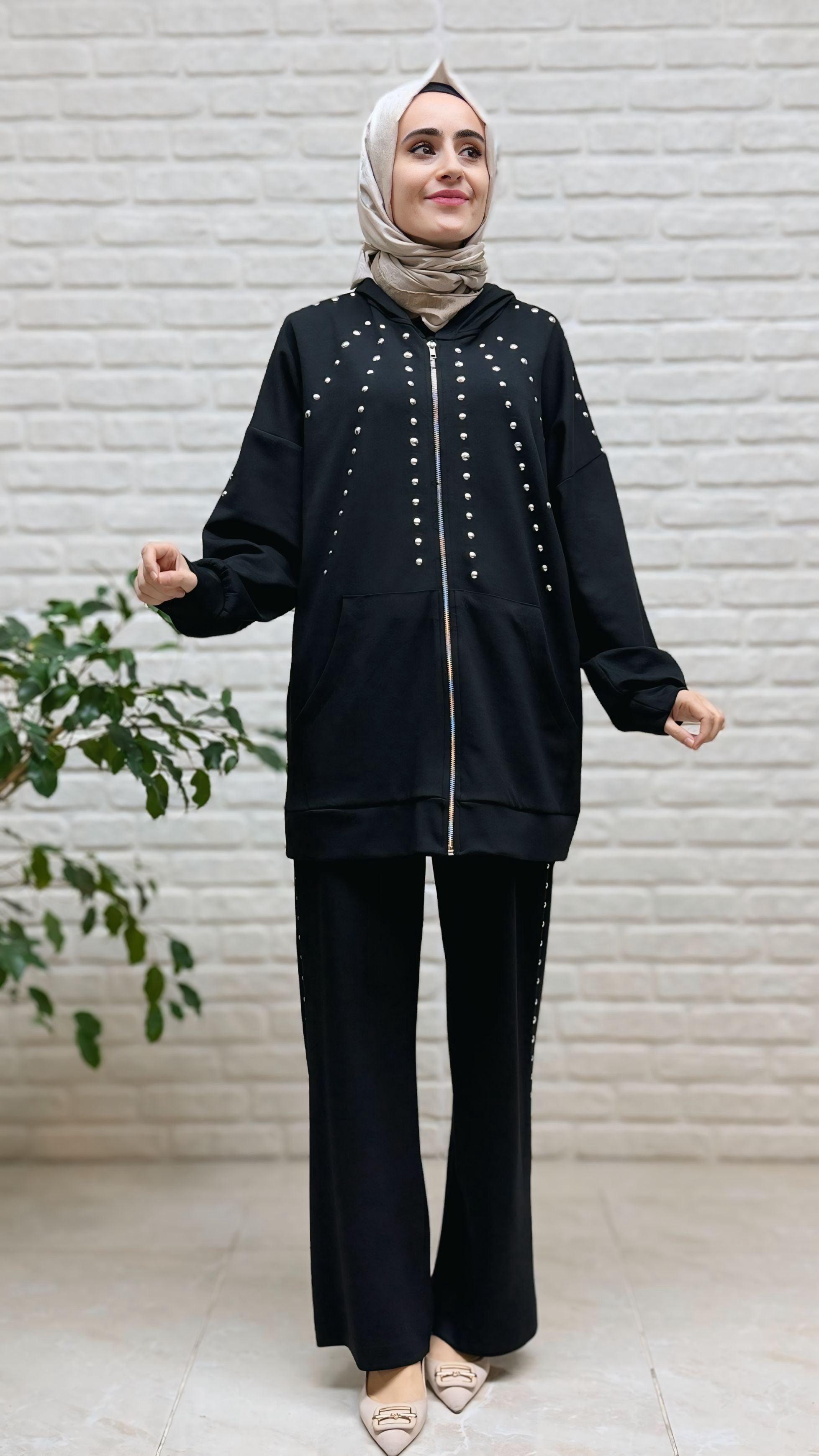 Eylül Tuniği ve Pantolonu Taşlı Takım 2033