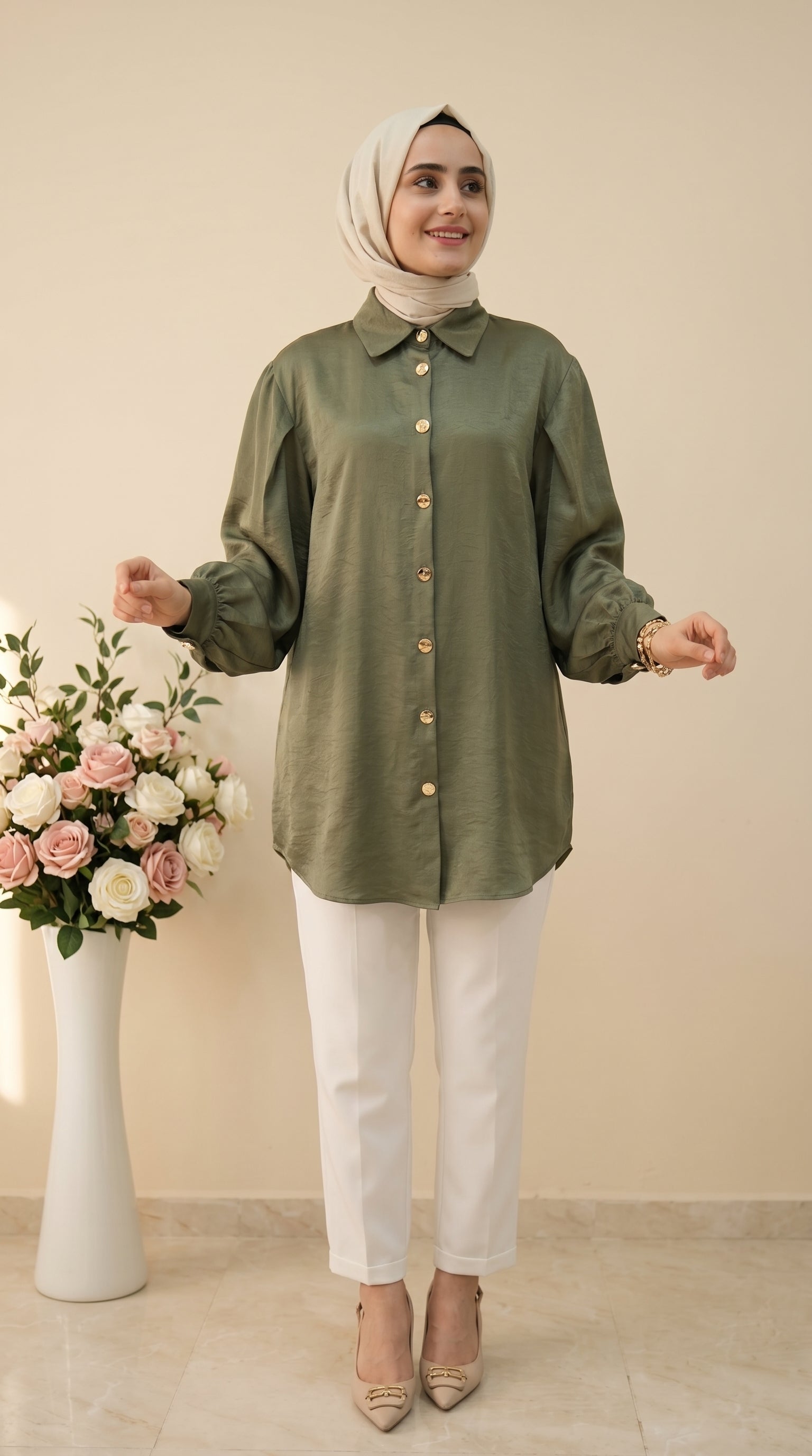 Beranisa Gold Düğmeli Tunik 4035