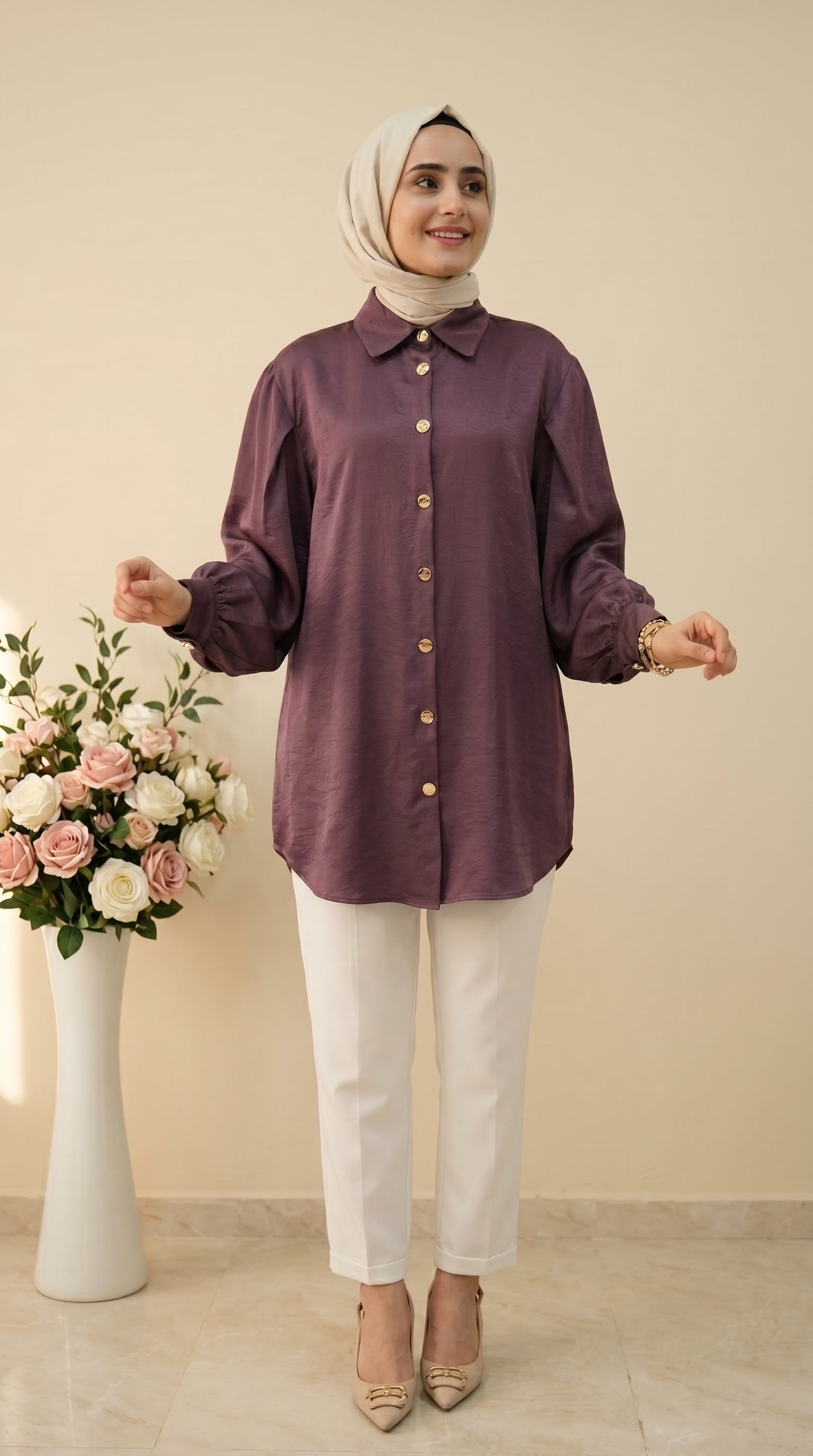 Beranisa Gold Düğmeli Tunik 4035
