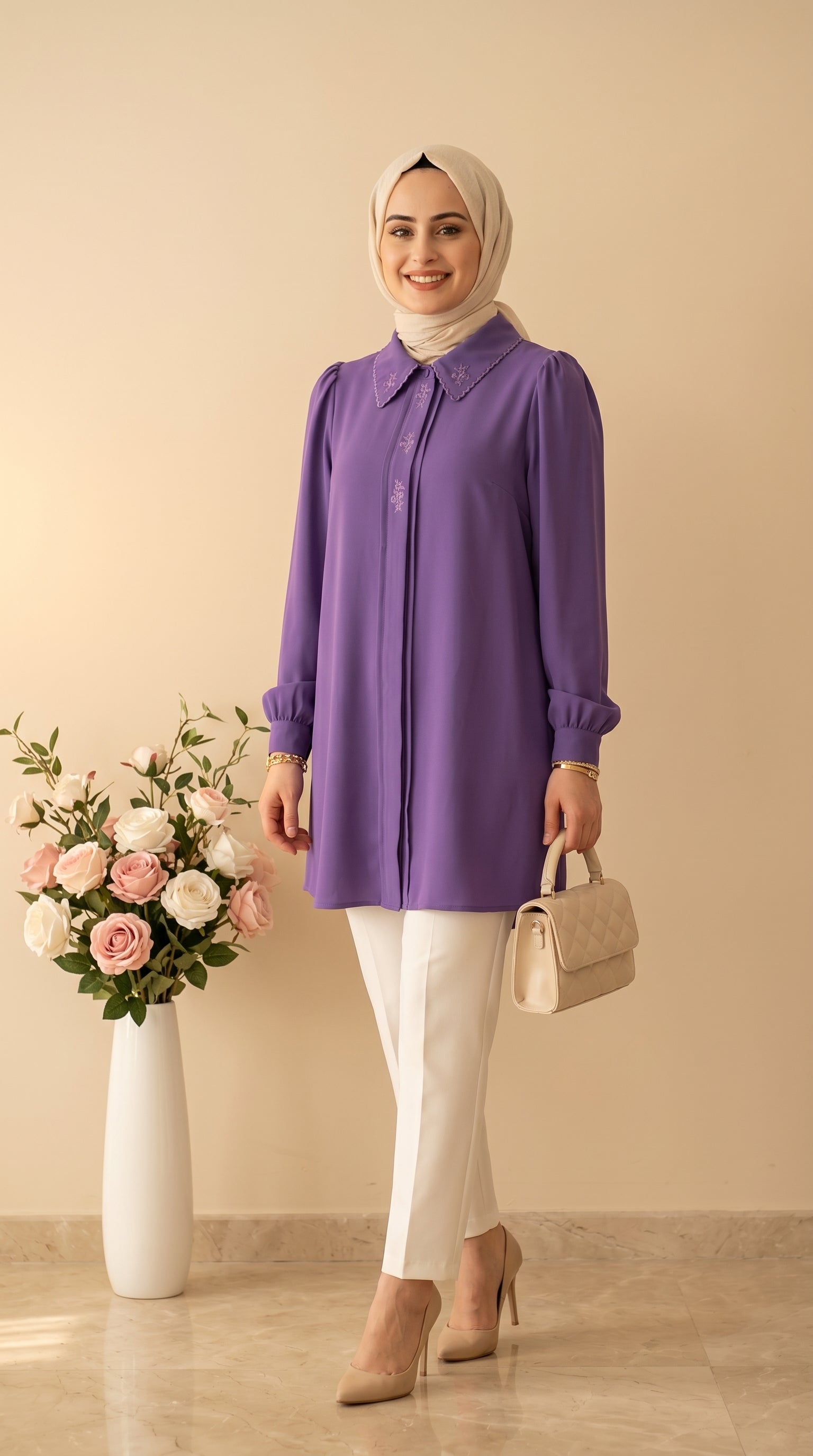 Doque Çiçek İşlemeli Tunik 61092