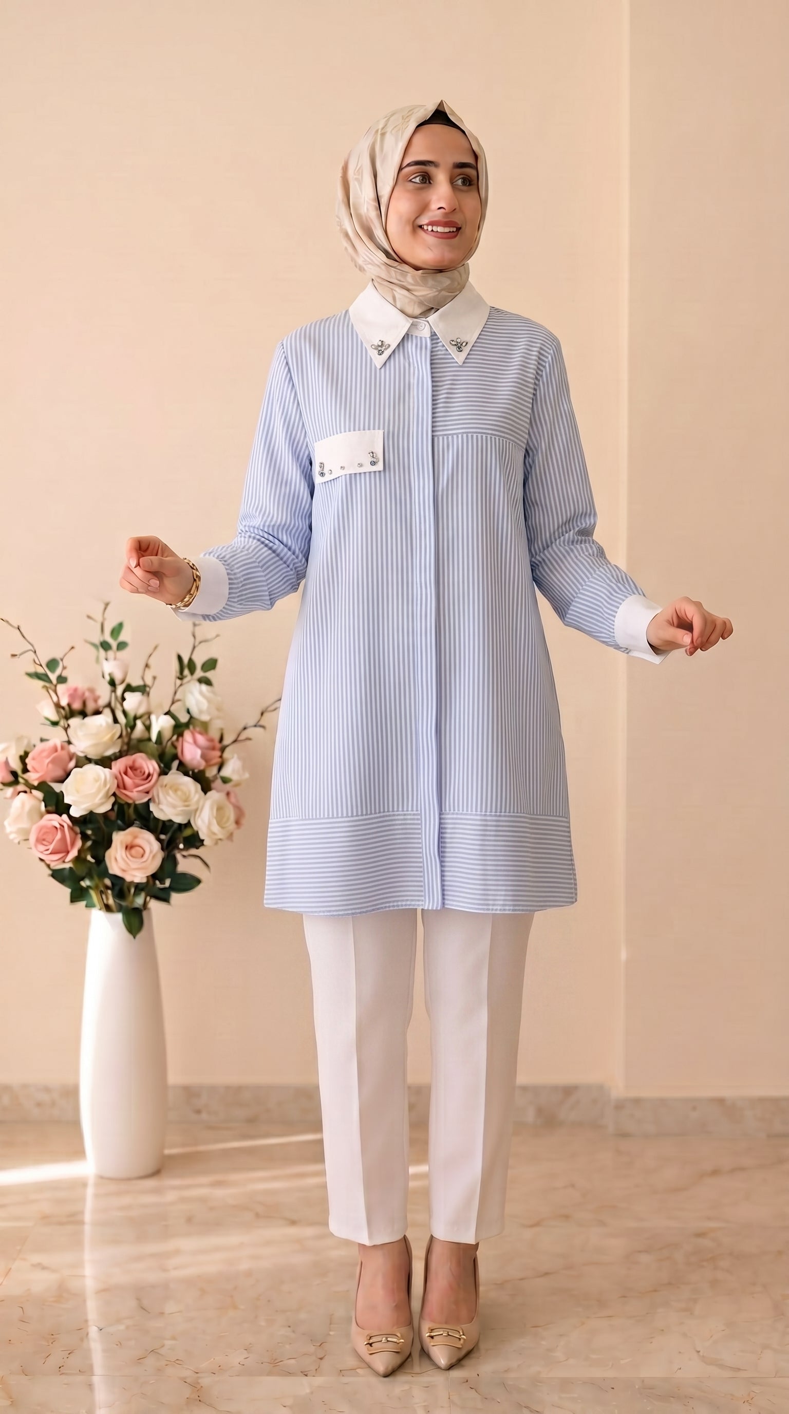 Tripen Çizgili Tunik 3623