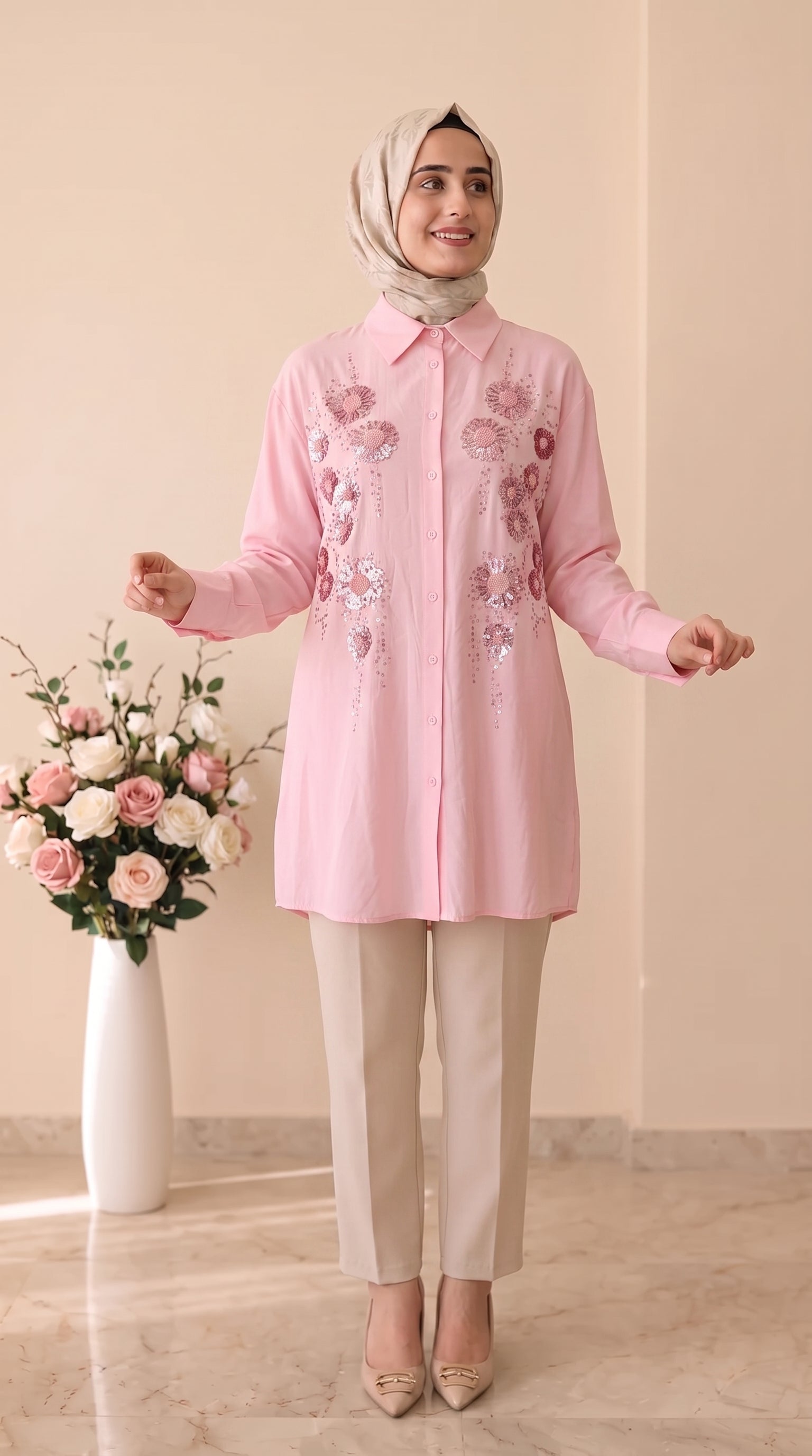 Nefise Payet İşlemeli Tunik 260195