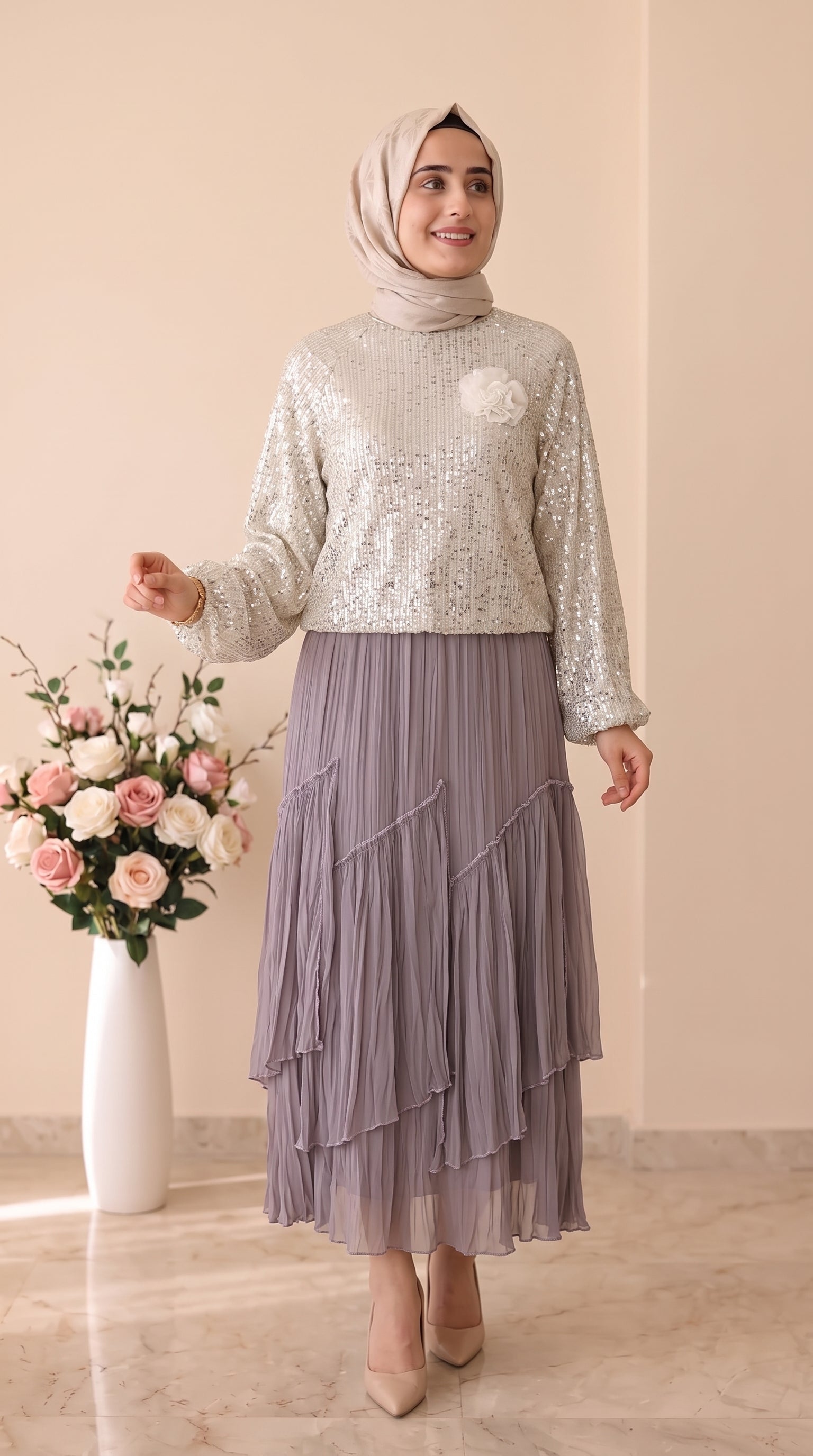 Yariş Kırışık Etek 3355