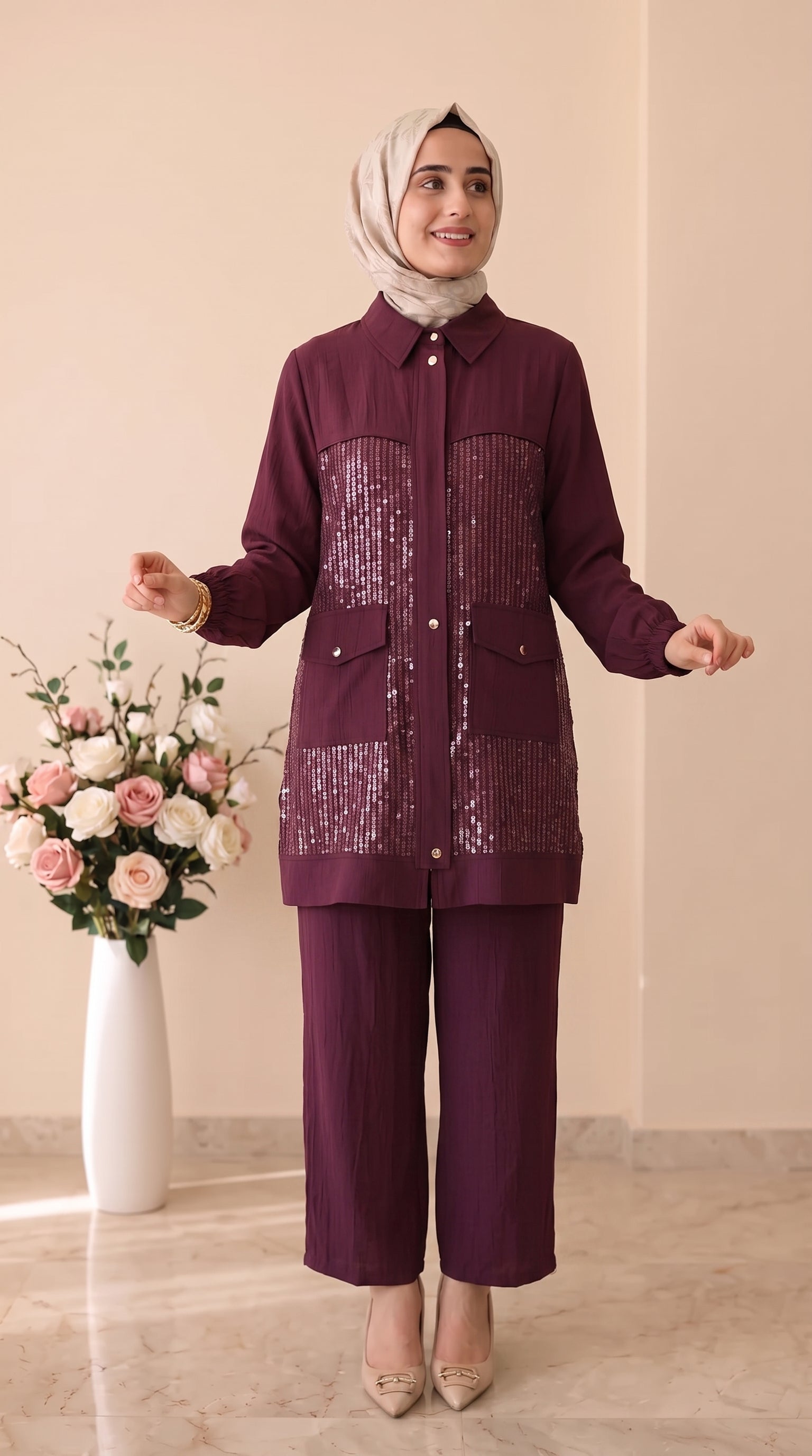Tripen Pul Payet Pantolonlu Takım 3639