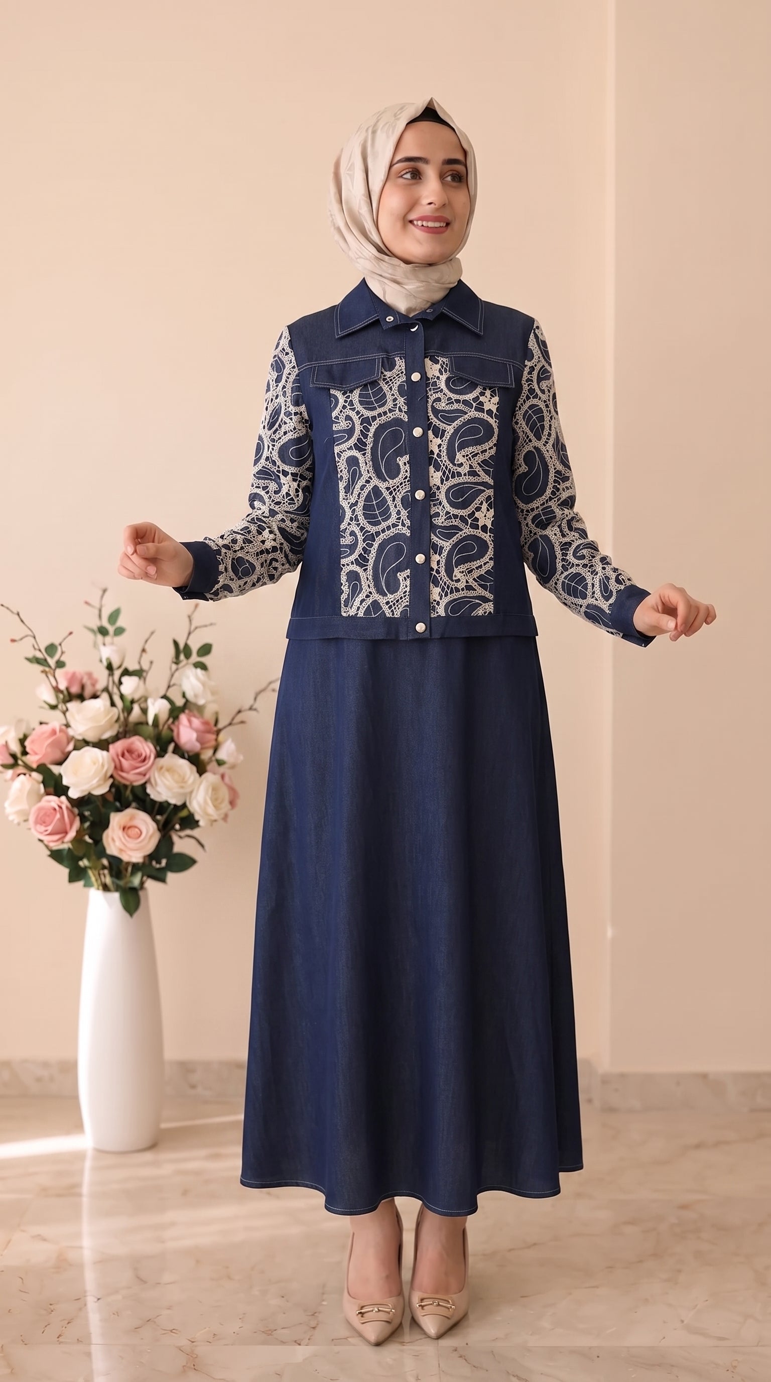 Dua Miss Jile Dantel Detay Elbise 3039