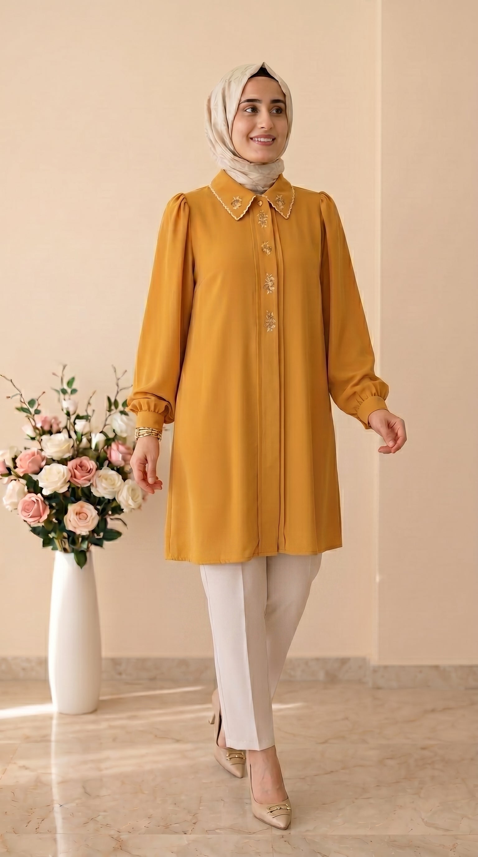 Doque Çiçek İşlemeli Tunik 61092