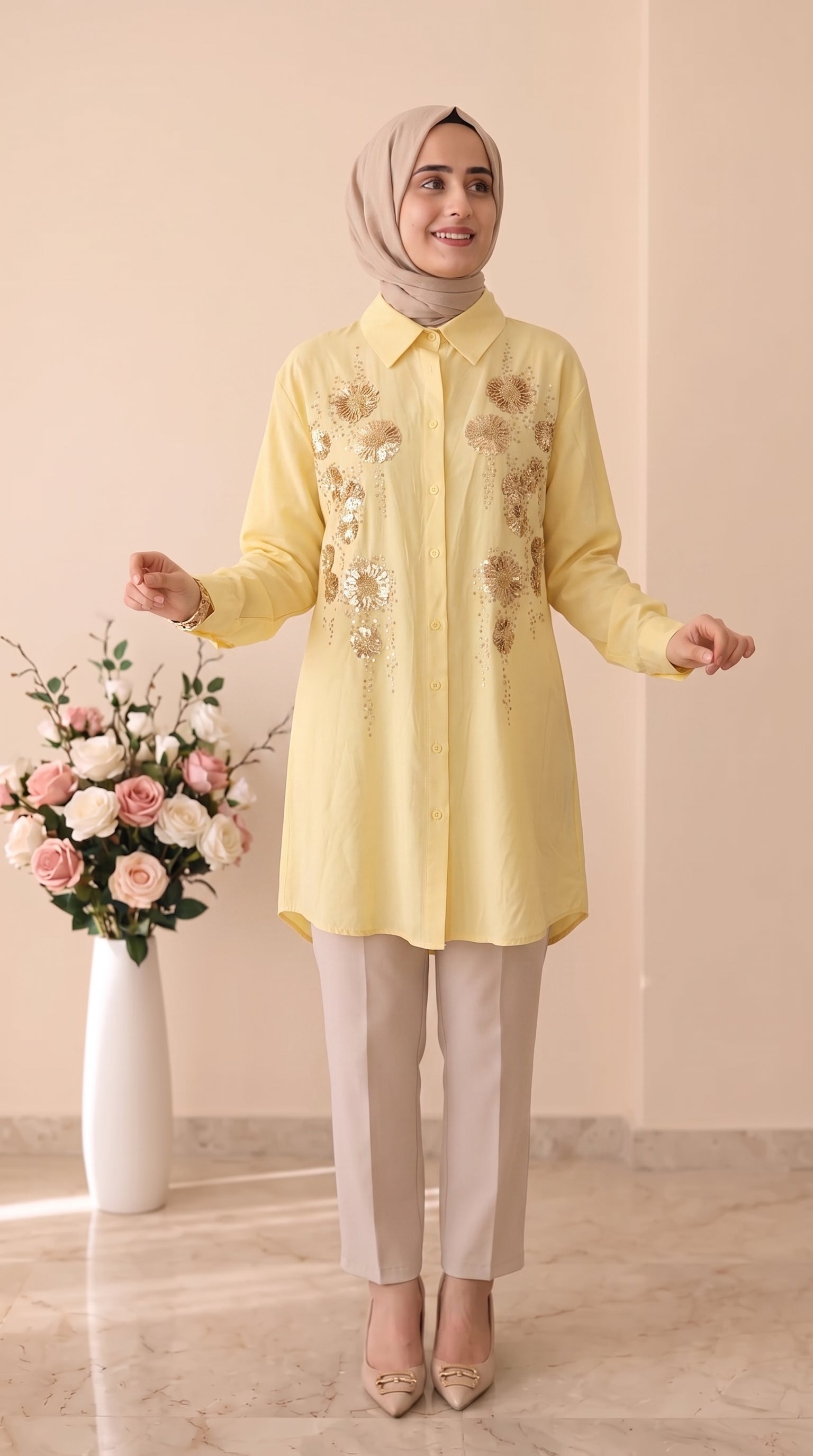 Nefise Payet İşlemeli Tunik 260195