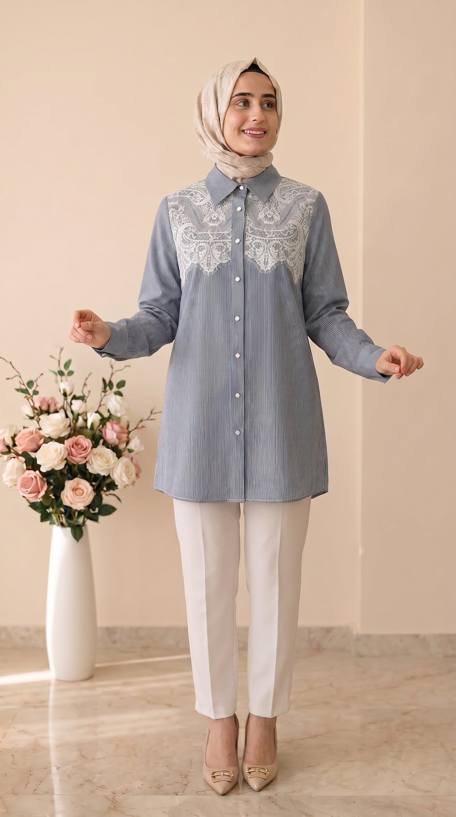 Doque Desenli Çizgili Tunik 10205