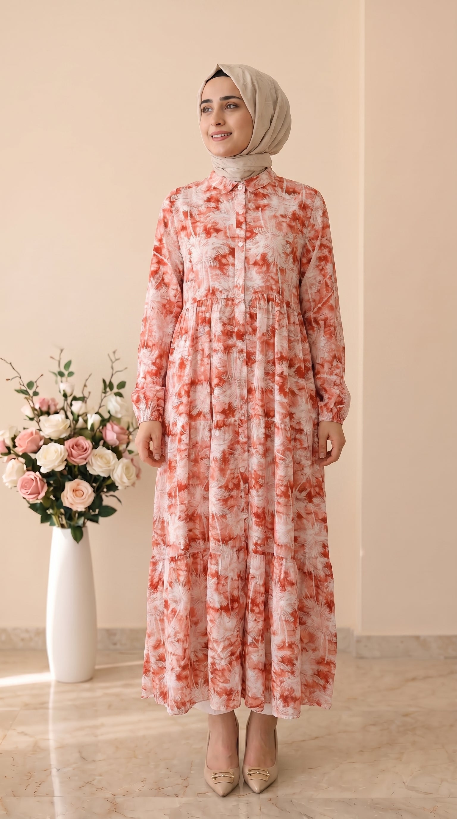 Beranisa Çiçek Desenli Elbise 4054