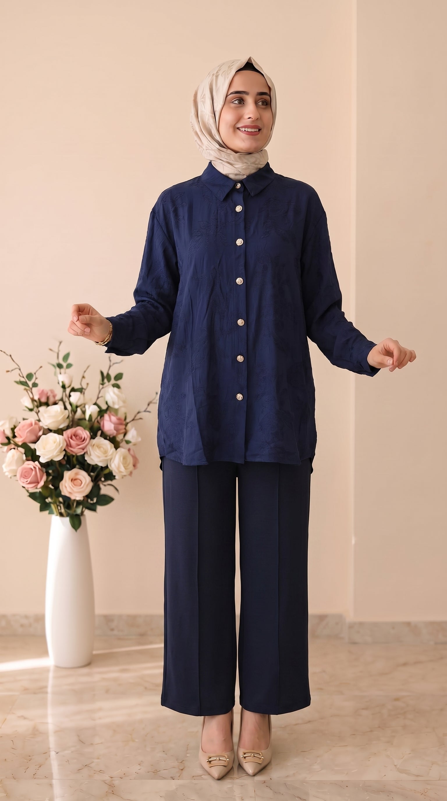Simay Moda Oysho Çimalı Bol Paça Pantolon 1041