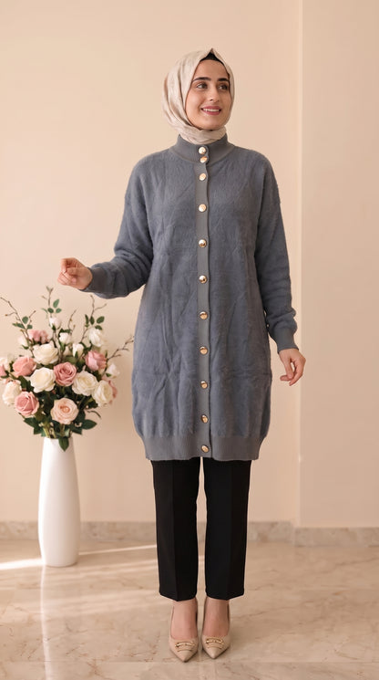 Beranisa Baklava Desen Angora Hırka 3324