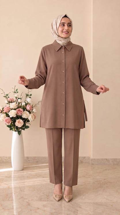 Nihan Asimetrik Detaylı Oversize Takım 4224