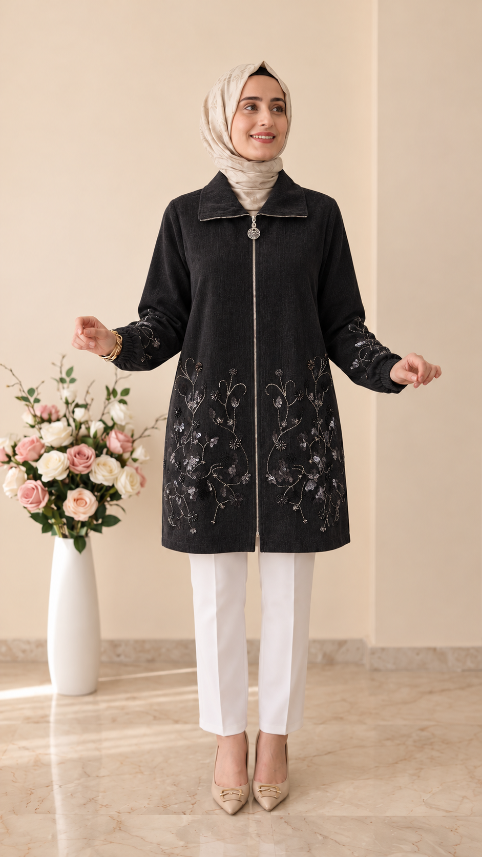 Tripen Pul Payet İşlemeli Kap 3809
