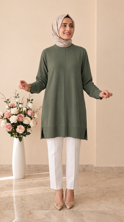 Kado Kolları Düğme Detaylı Tunik 2726076