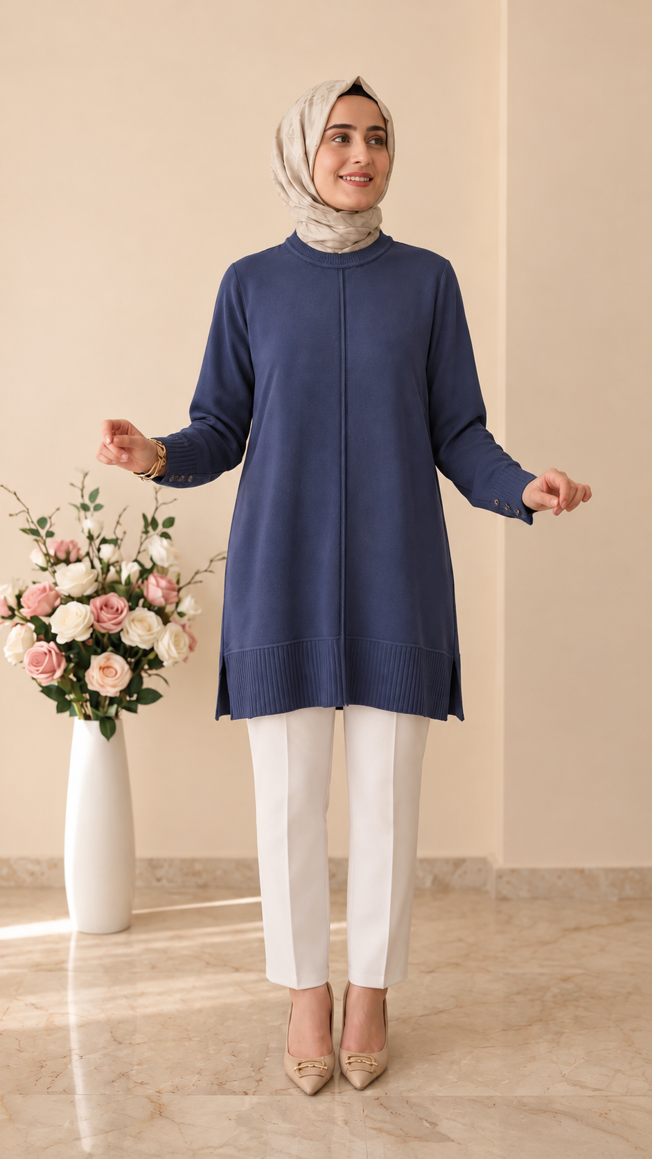 Kado Kolları Düğme Detaylı Tunik 2726076
