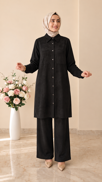Doque Çıtçıtlı Süet Pantolonlu Takım 56059