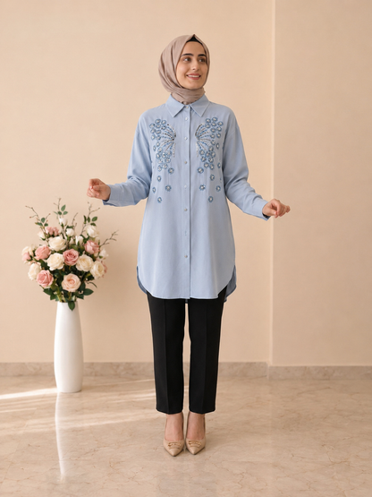 Güner Moda Taş İşlemeli Tunik