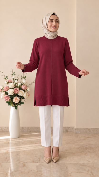 Kado Kolları Düğme Detaylı Tunik 2726076