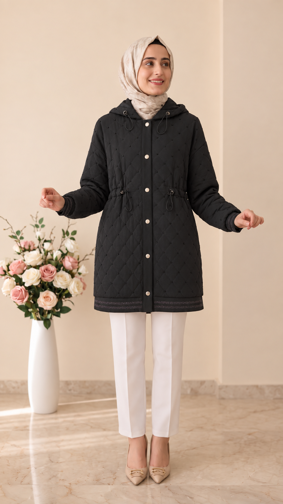 Ady Fashion Kapitone Kısa Kap 3000
