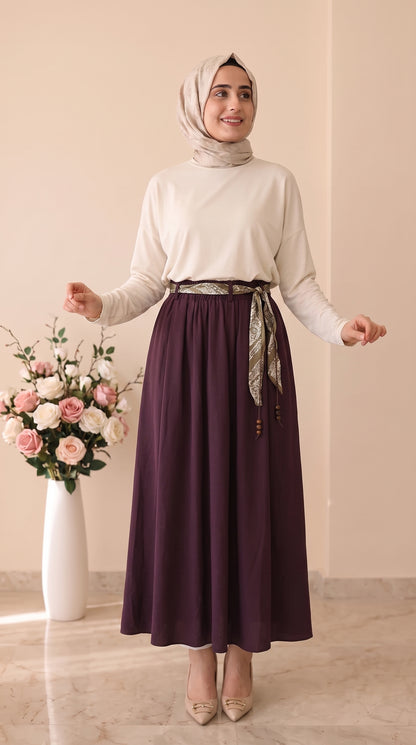 Kado Kemer Detaylı Tensel Etek 263794