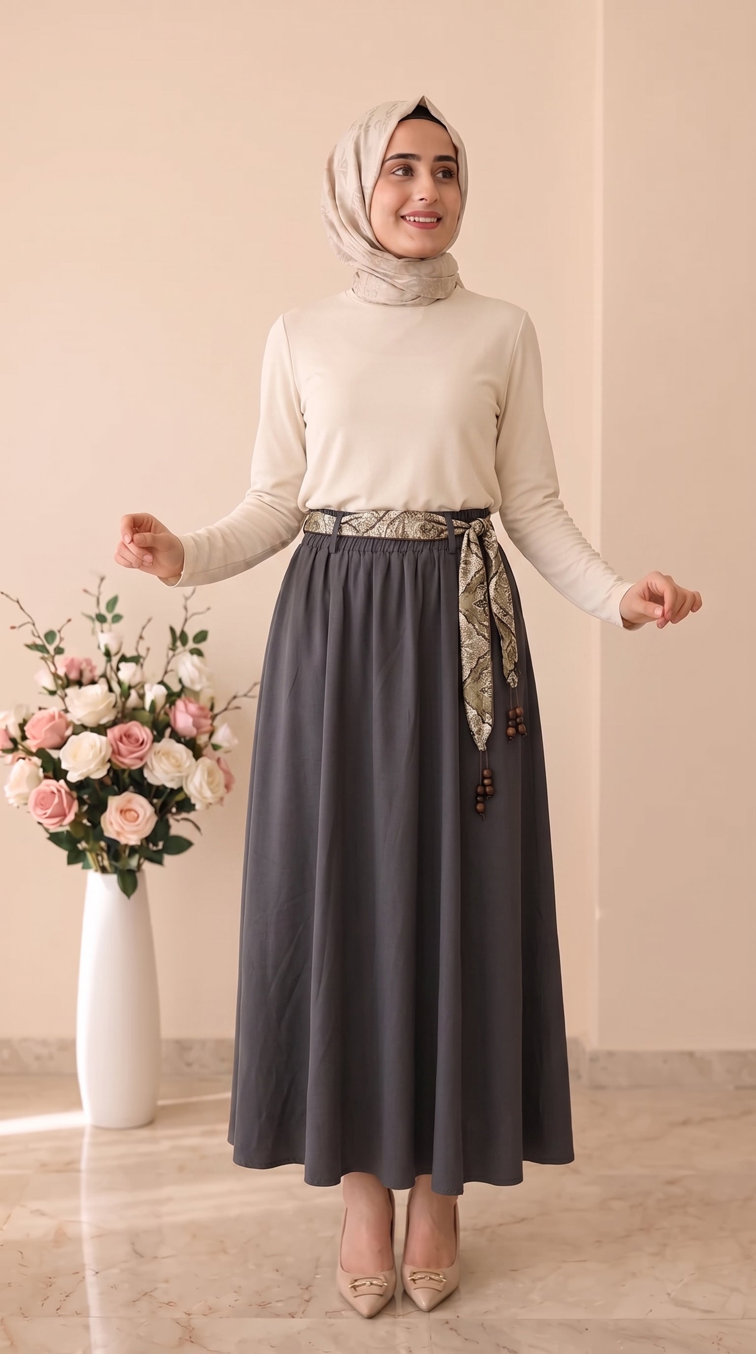 Kado Kemer Detaylı Tensel Etek 263794