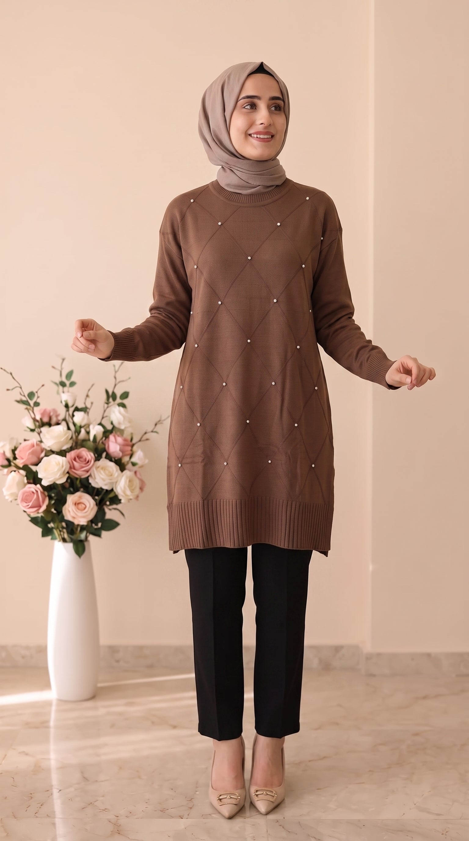 Beranisa Merserize Taşlı Tunik 3246