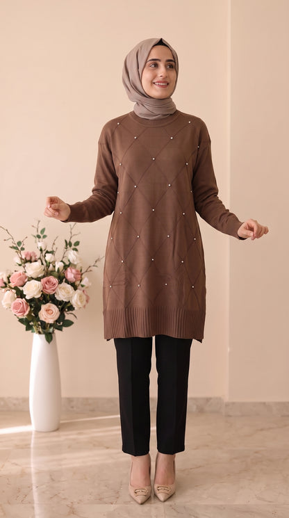Beranisa Merserize Taşlı Tunik 3246
