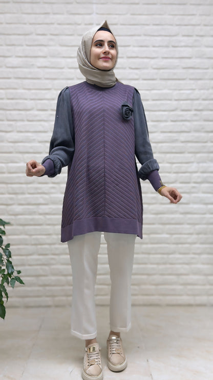 Beranisa Kolları Kupra Soğuk İp Tunik 3977