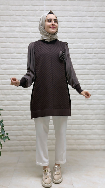 Beranisa Kolları Kupra Soğuk İp Tunik 3977