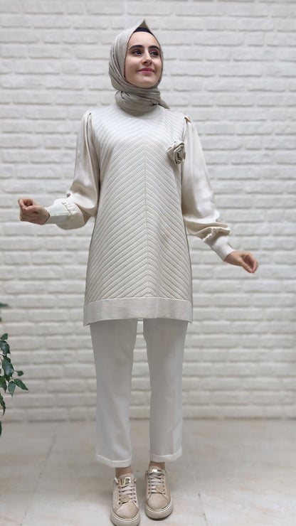 Beranisa Kolları Kupra Soğuk İp Tunik 3977